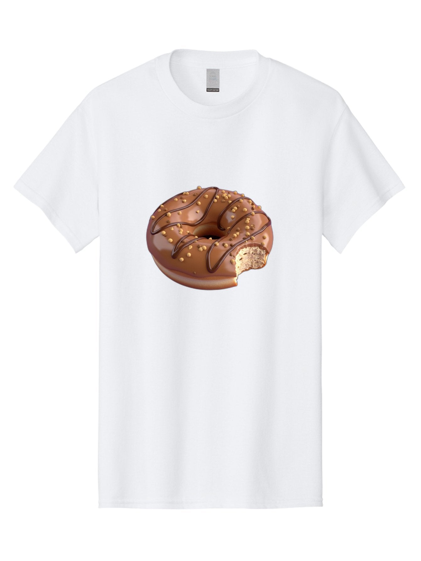 Chocolate-Donut-2 Men'S Graphic Tee, 100% Cotton, Comfortable Casual Summer Wear, Machine Washable, Chocolate Donut, Chocolate Frosting, Donut With Nuts, Chocolate Glaze, Donut With Sprinkles, Sweet Treat, Baked Goods, Doughnut Delight, Baa301 15