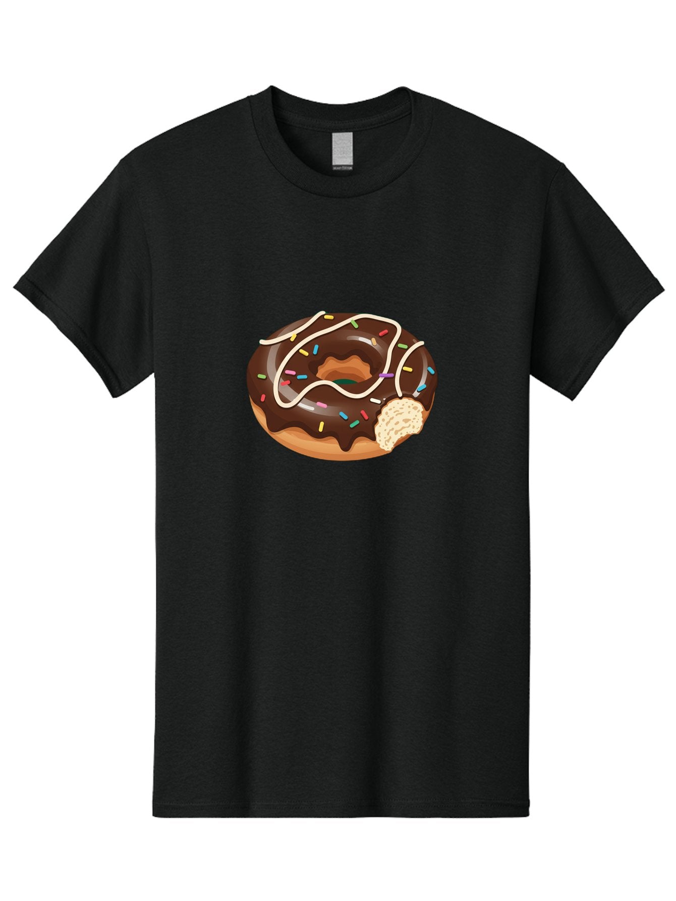 Chocolate-Donut-3 Men'S Graphic Tee, 100% Cotton, Comfortable Casual Summer Wear, Machine Washable, Chocolate Donut With Sprinkles, Sweet Treats, Donut Glaze, Colorful Sprinkles, White Icing, Tasty Desserts, Sweet Tooth, Delicious Donuts, Baa302 15