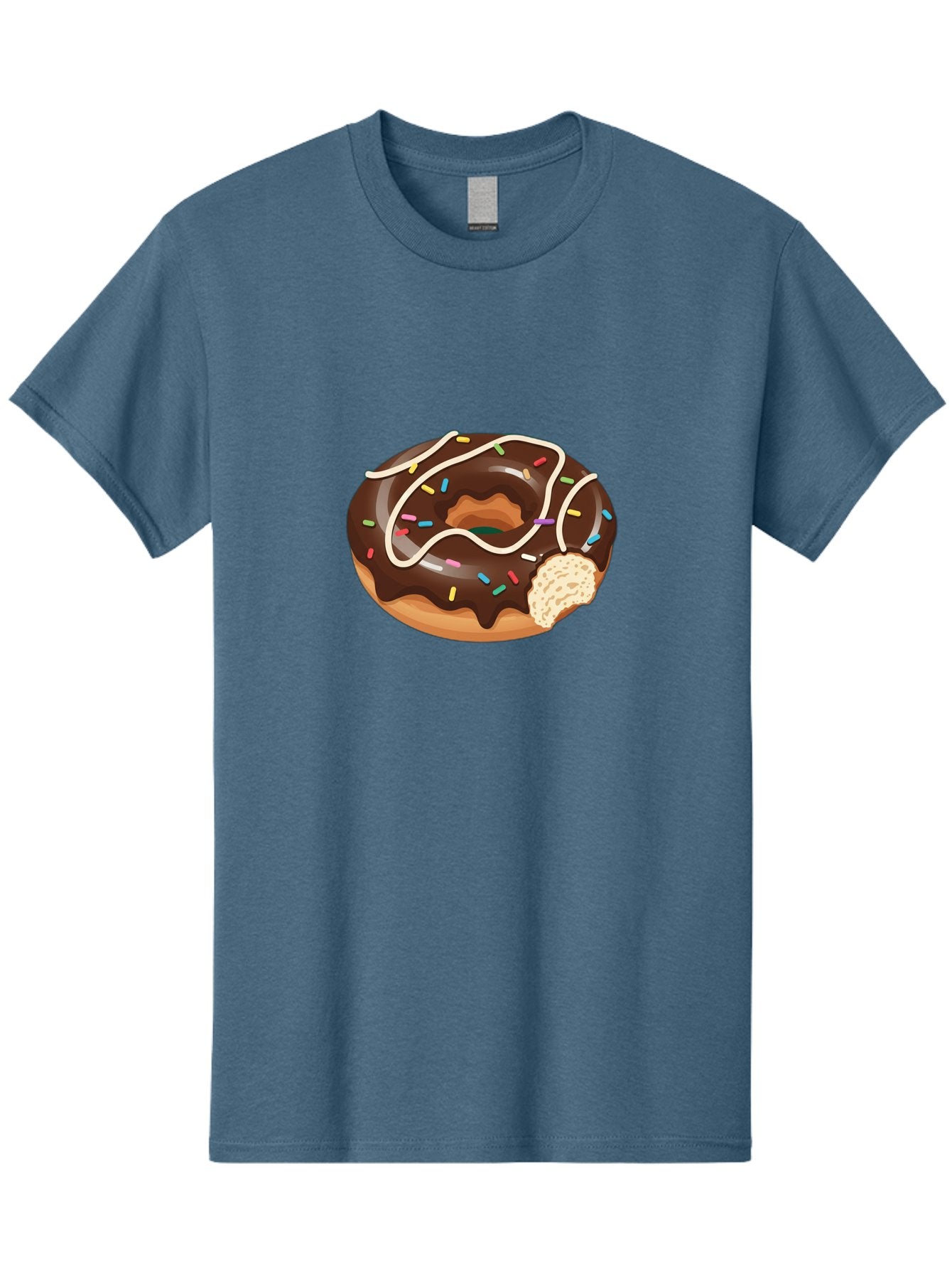 Chocolate-Donut-3 Men'S Graphic Tee, 100% Cotton, Comfortable Casual Summer Wear, Machine Washable, Chocolate Donut With Sprinkles, Sweet Treats, Donut Glaze, Colorful Sprinkles, White Icing, Tasty Desserts, Sweet Tooth, Delicious Donuts, Baa302 14