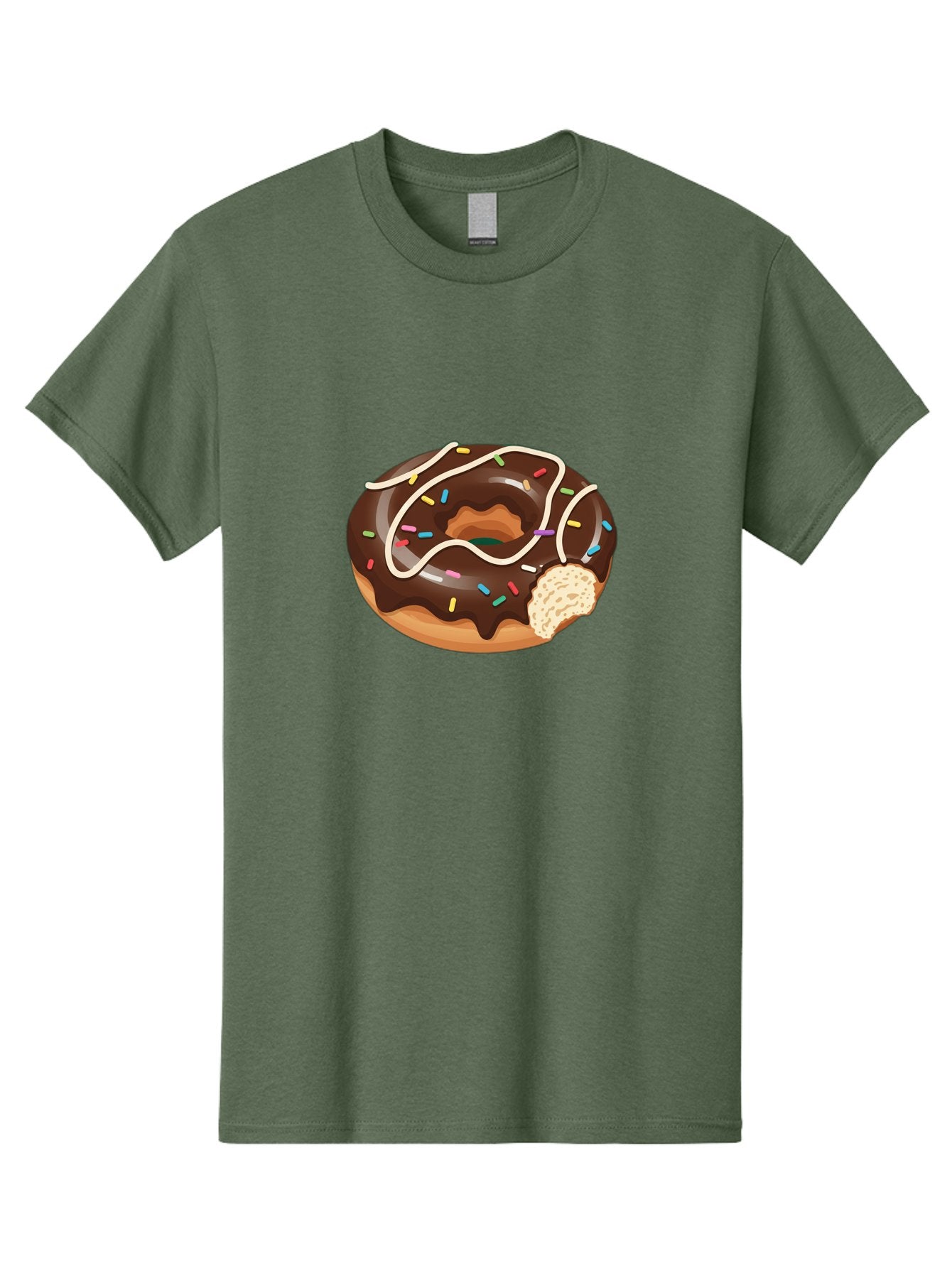 Chocolate-Donut-3 Men'S Graphic Tee, 100% Cotton, Comfortable Casual Summer Wear, Machine Washable, Chocolate Donut With Sprinkles, Sweet Treats, Donut Glaze, Colorful Sprinkles, White Icing, Tasty Desserts, Sweet Tooth, Delicious Donuts, Baa302 10