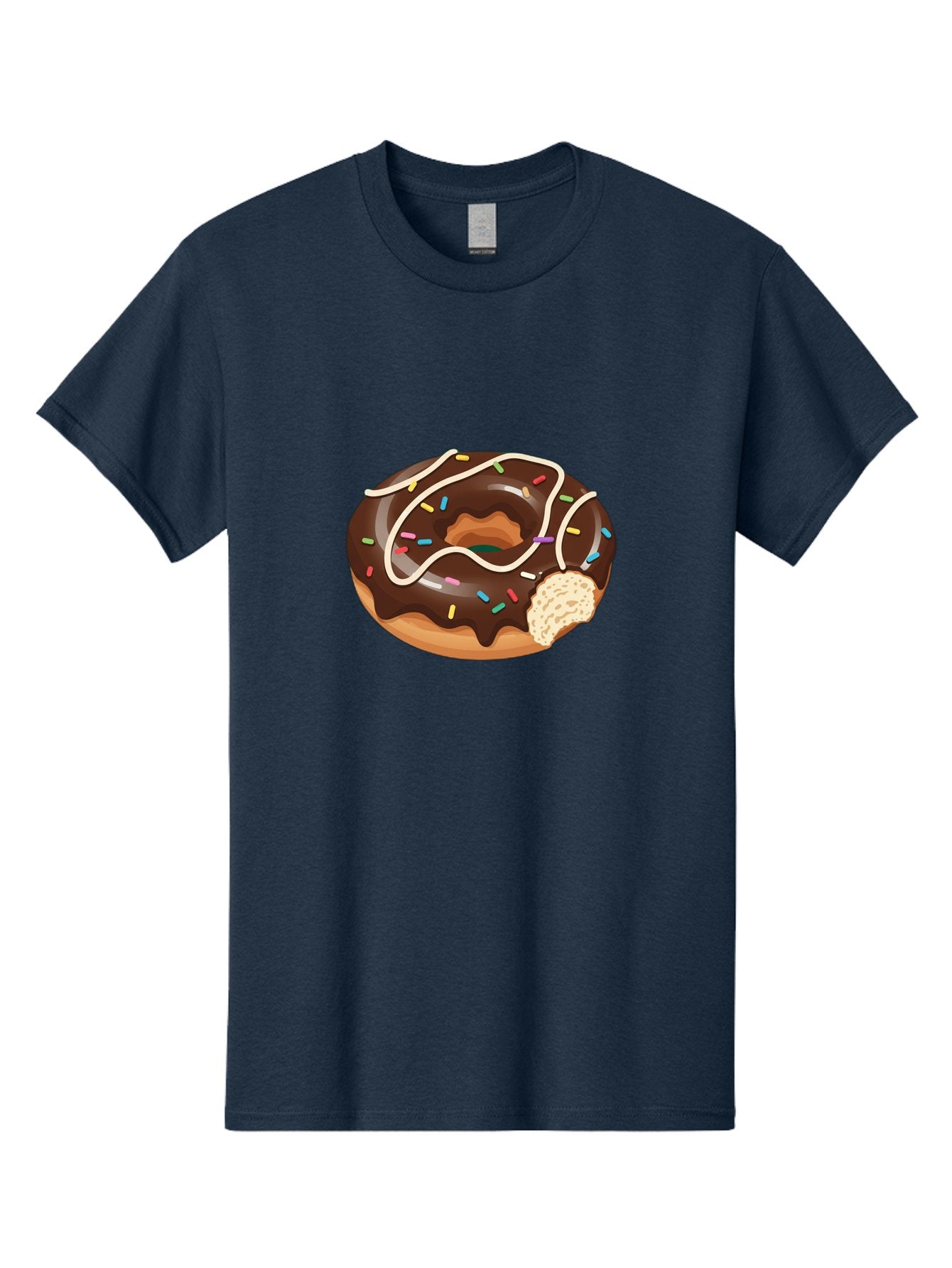 Chocolate-Donut-3 Men'S Graphic Tee, 100% Cotton, Comfortable Casual Summer Wear, Machine Washable, Chocolate Donut With Sprinkles, Sweet Treats, Donut Glaze, Colorful Sprinkles, White Icing, Tasty Desserts, Sweet Tooth, Delicious Donuts, Baa302 5