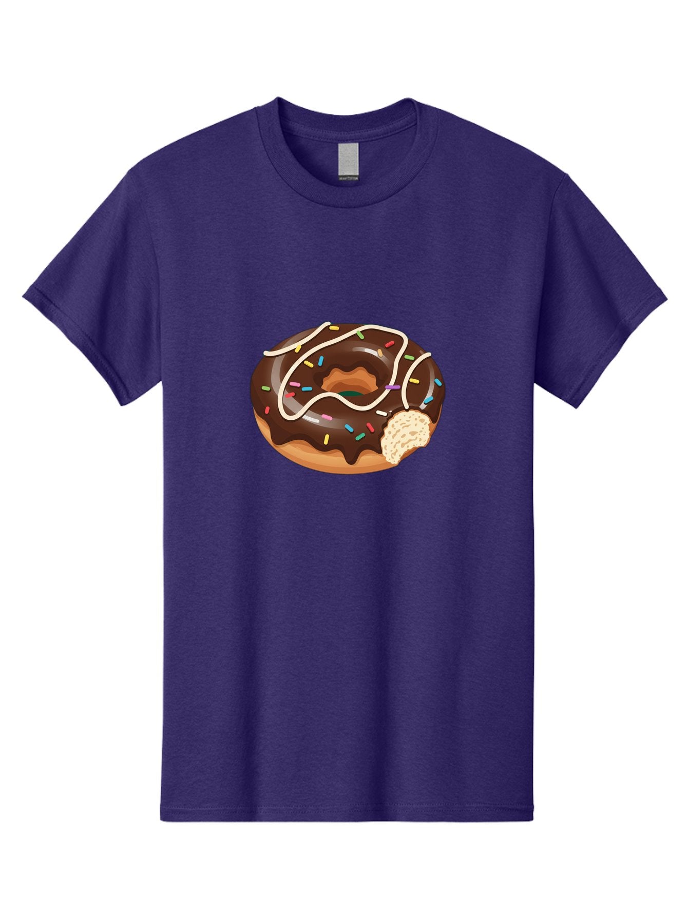 Chocolate-Donut-3 Men'S Graphic Tee, 100% Cotton, Comfortable Casual Summer Wear, Machine Washable, Chocolate Donut With Sprinkles, Sweet Treats, Donut Glaze, Colorful Sprinkles, White Icing, Tasty Desserts, Sweet Tooth, Delicious Donuts, Baa302 11