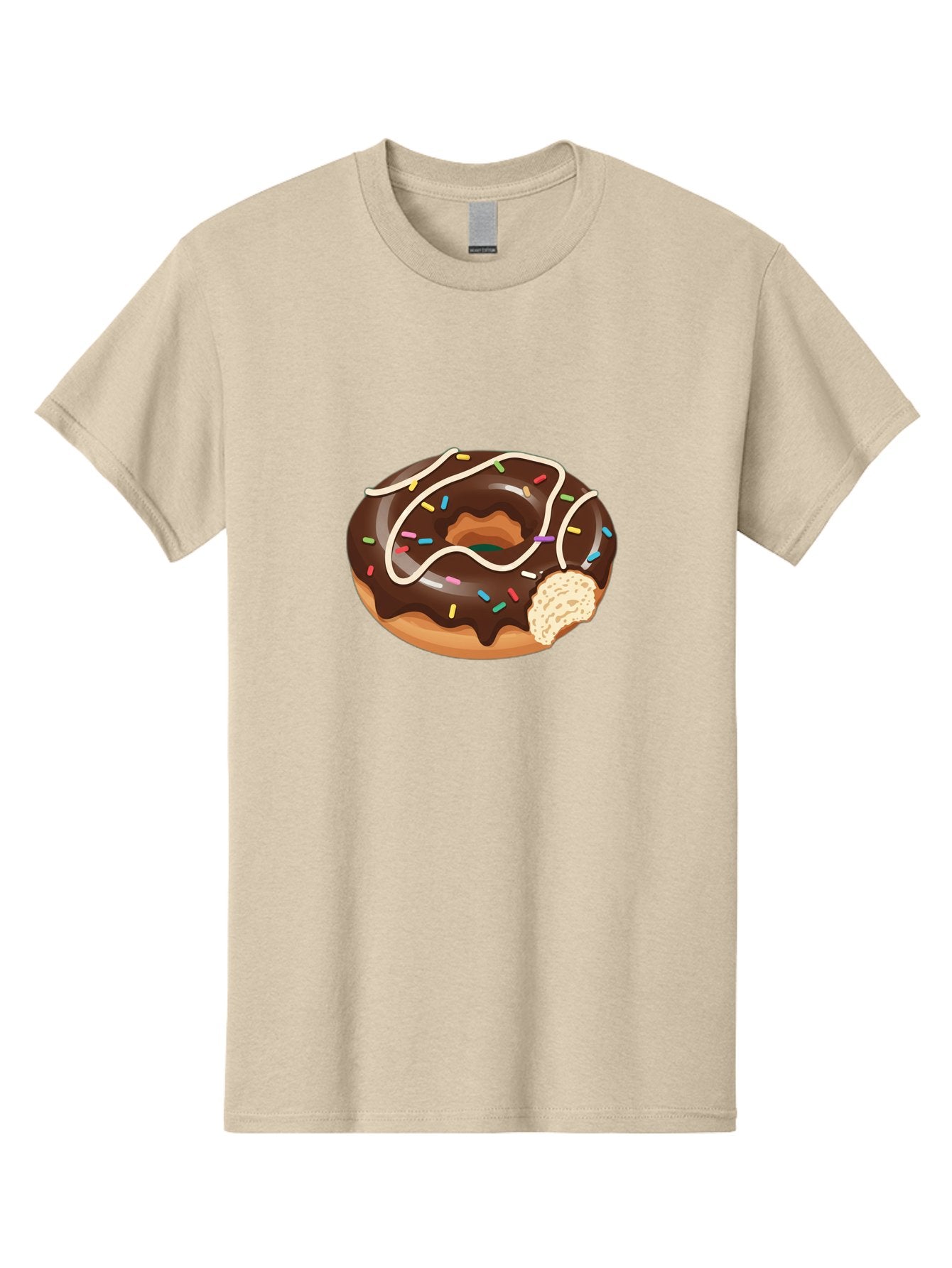 Chocolate-Donut-3 Men'S Graphic Tee, 100% Cotton, Comfortable Casual Summer Wear, Machine Washable, Chocolate Donut With Sprinkles, Sweet Treats, Donut Glaze, Colorful Sprinkles, White Icing, Tasty Desserts, Sweet Tooth, Delicious Donuts, Baa302 7