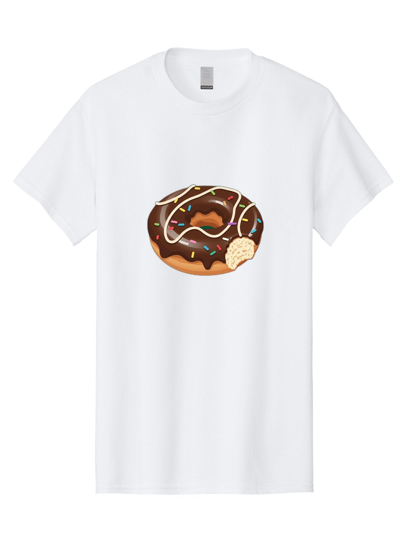 Chocolate-Donut-3 Men'S Graphic Tee, 100% Cotton, Comfortable Casual Summer Wear, Machine Washable, Chocolate Donut With Sprinkles, Sweet Treats, Donut Glaze, Colorful Sprinkles, White Icing, Tasty Desserts, Sweet Tooth, Delicious Donuts, Baa302