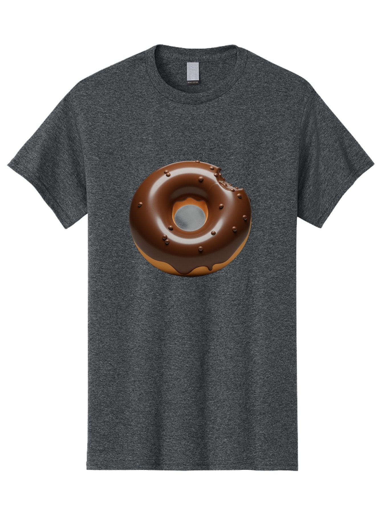 Chocolate-Donut-4 Men'S Graphic Tee, 100% Cotton, Comfortable Casual Summer Wear, Machine Washable, Chocolate Donut, Chocolate Frosting, Chocolate Sprinkles, Donut With Bite Taken, Sweet Treat, Dessert, Indulgent Snack, Tasty Pastry Baa303 15