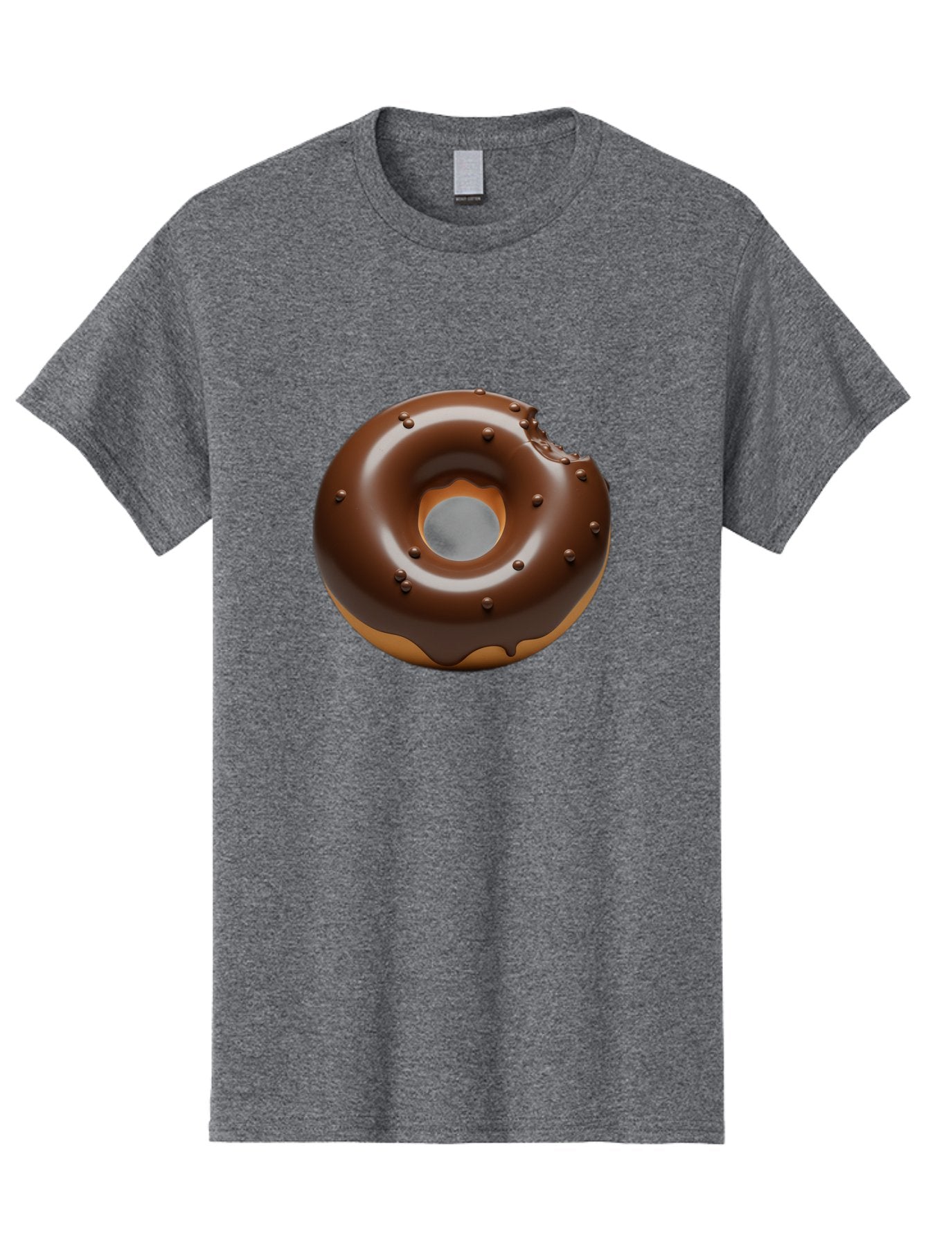 Chocolate-Donut-4 Men'S Graphic Tee, 100% Cotton, Comfortable Casual Summer Wear, Machine Washable, Chocolate Donut, Chocolate Frosting, Chocolate Sprinkles, Donut With Bite Taken, Sweet Treat, Dessert, Indulgent Snack, Tasty Pastry Baa303 13