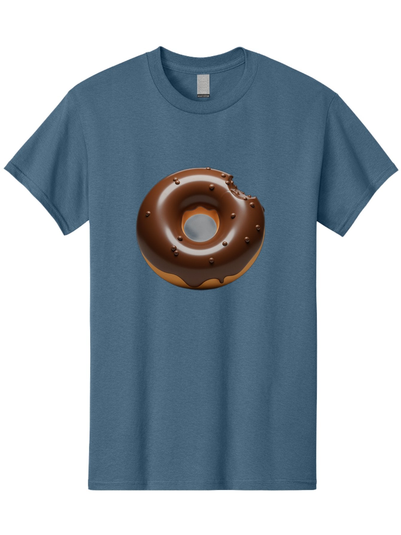 Chocolate-Donut-4 Men'S Graphic Tee, 100% Cotton, Comfortable Casual Summer Wear, Machine Washable, Chocolate Donut, Chocolate Frosting, Chocolate Sprinkles, Donut With Bite Taken, Sweet Treat, Dessert, Indulgent Snack, Tasty Pastry Baa303 6