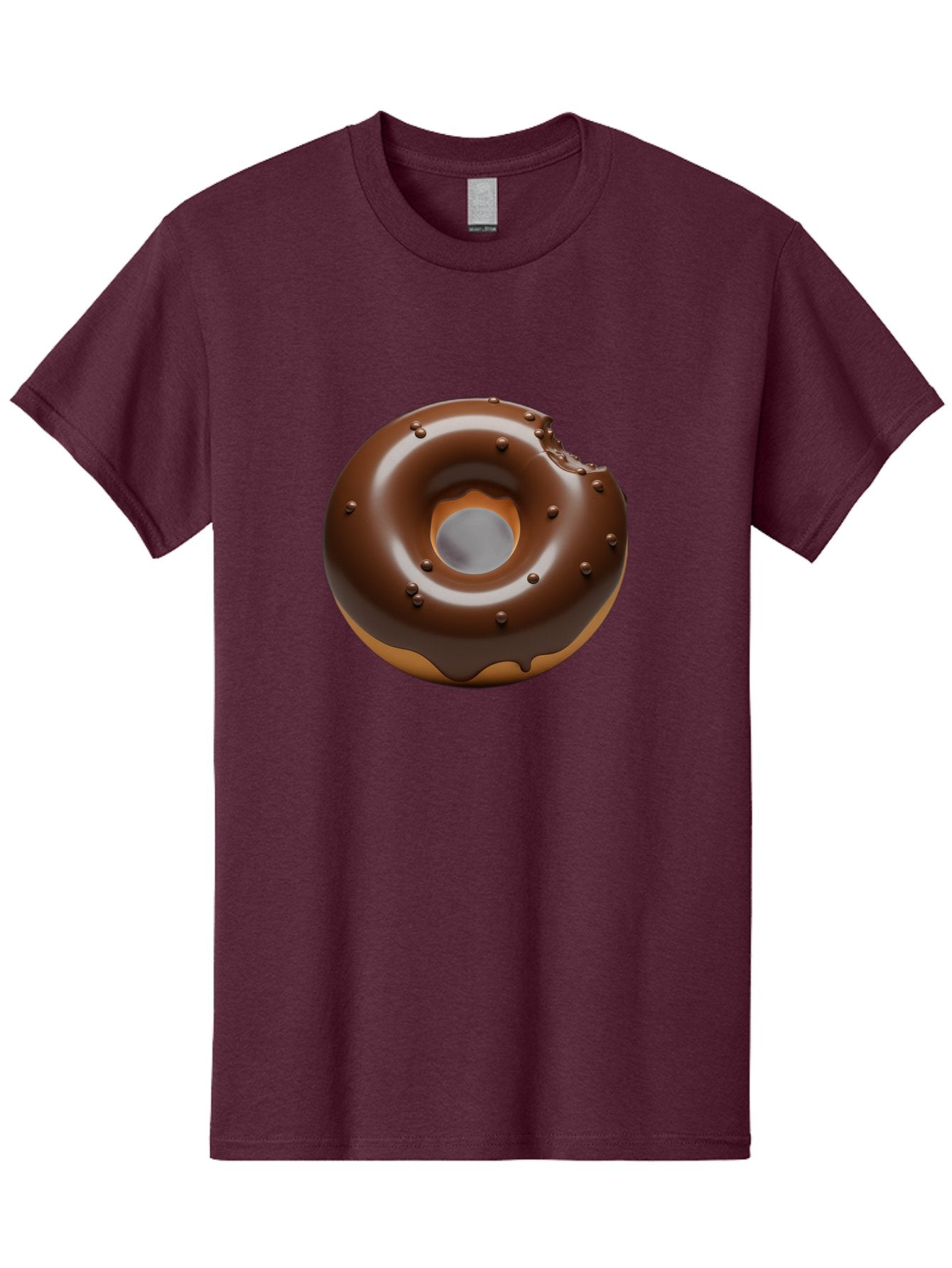 Chocolate-Donut-4 Men'S Graphic Tee, 100% Cotton, Comfortable Casual Summer Wear, Machine Washable, Chocolate Donut, Chocolate Frosting, Chocolate Sprinkles, Donut With Bite Taken, Sweet Treat, Dessert, Indulgent Snack, Tasty Pastry Baa303 8