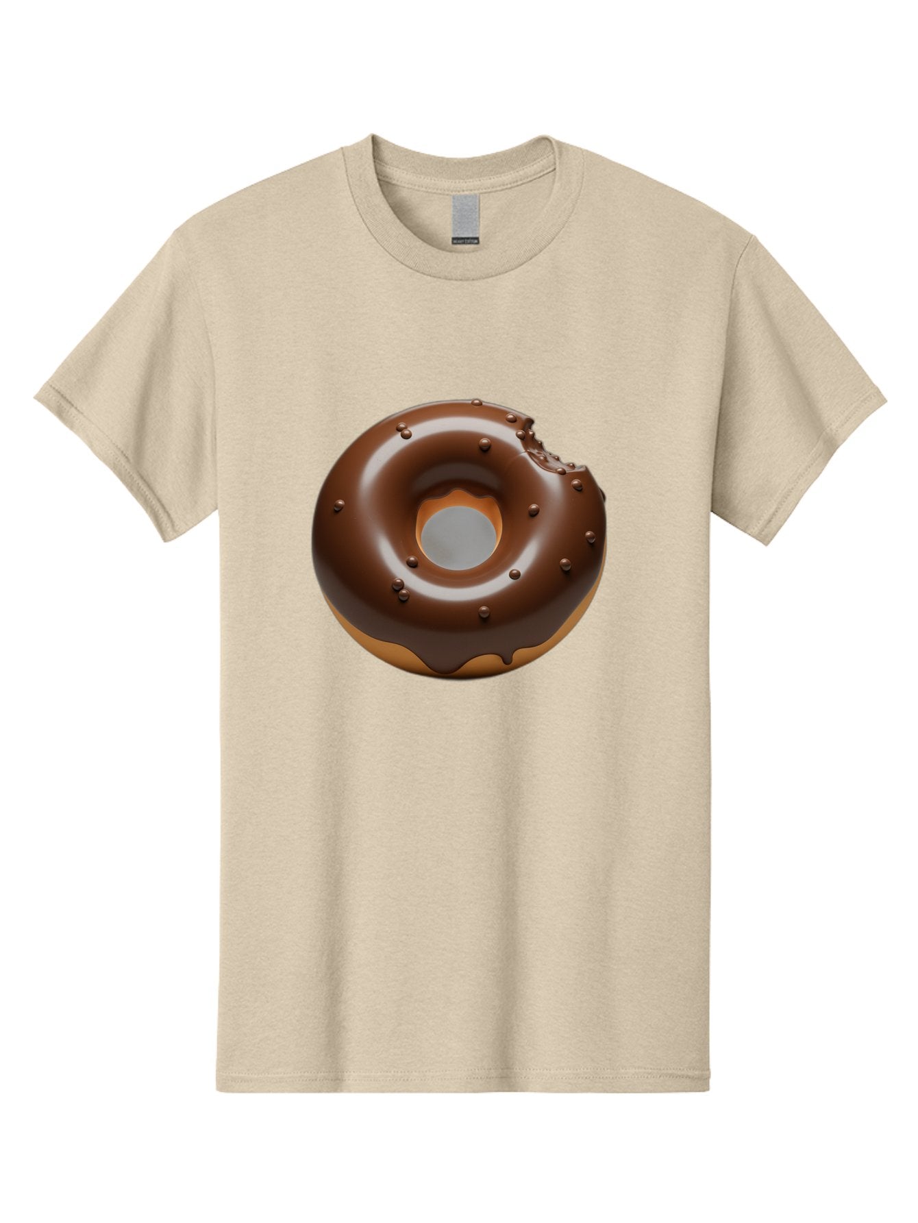 Chocolate-Donut-4 Men'S Graphic Tee, 100% Cotton, Comfortable Casual Summer Wear, Machine Washable, Chocolate Donut, Chocolate Frosting, Chocolate Sprinkles, Donut With Bite Taken, Sweet Treat, Dessert, Indulgent Snack, Tasty Pastry Baa303 4