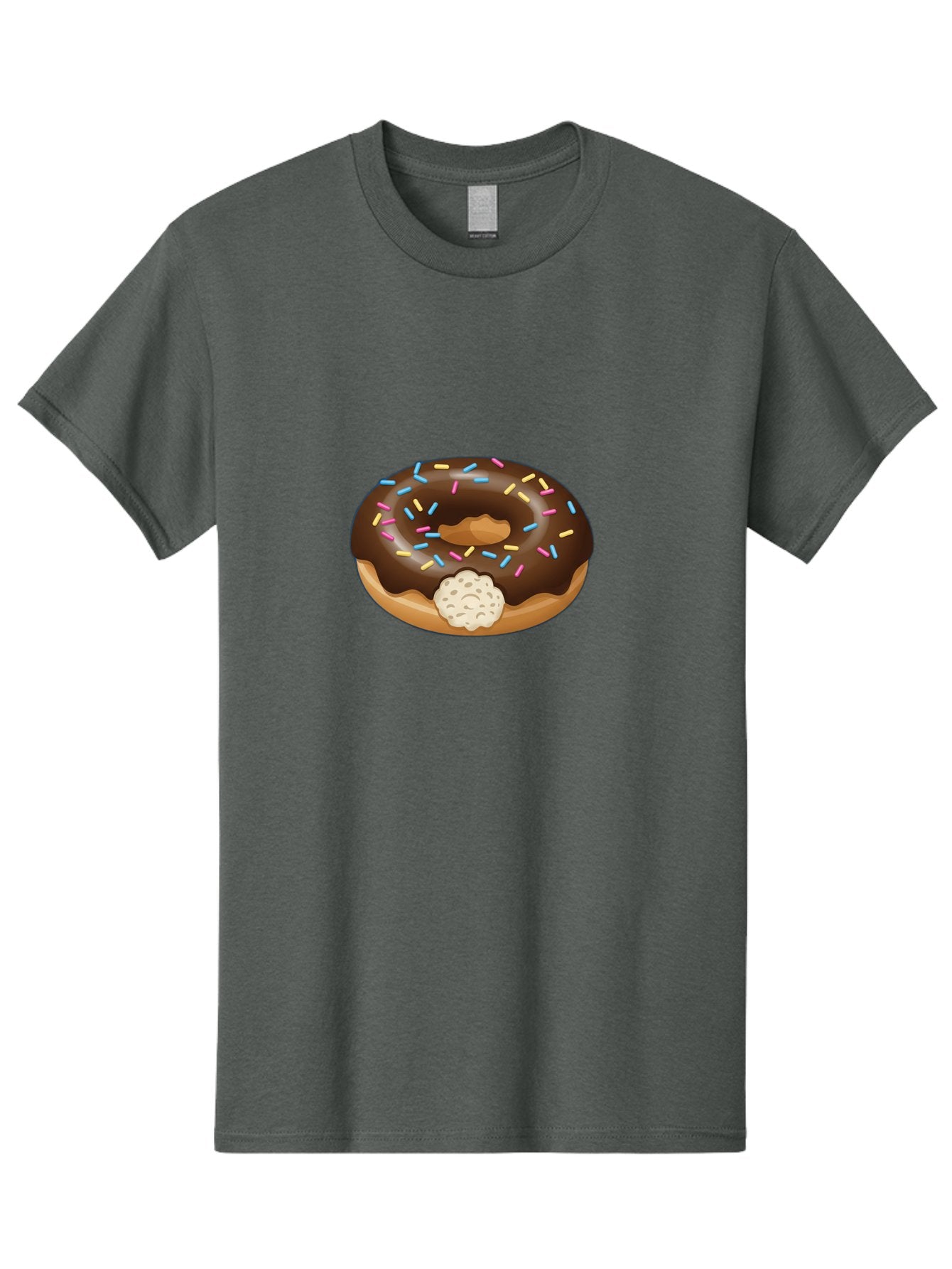 Chocolate-Donut-6 Men'S Graphic Tee, 100% Cotton, Comfortable Casual Summer Wear, Machine Washable, Chocolate Donut, Donut With Sprinkles, Sweet Treat, Baked Goods, Colorful Sprinkles, Chocolate Frosting, Donut With Filling Baa305 3
