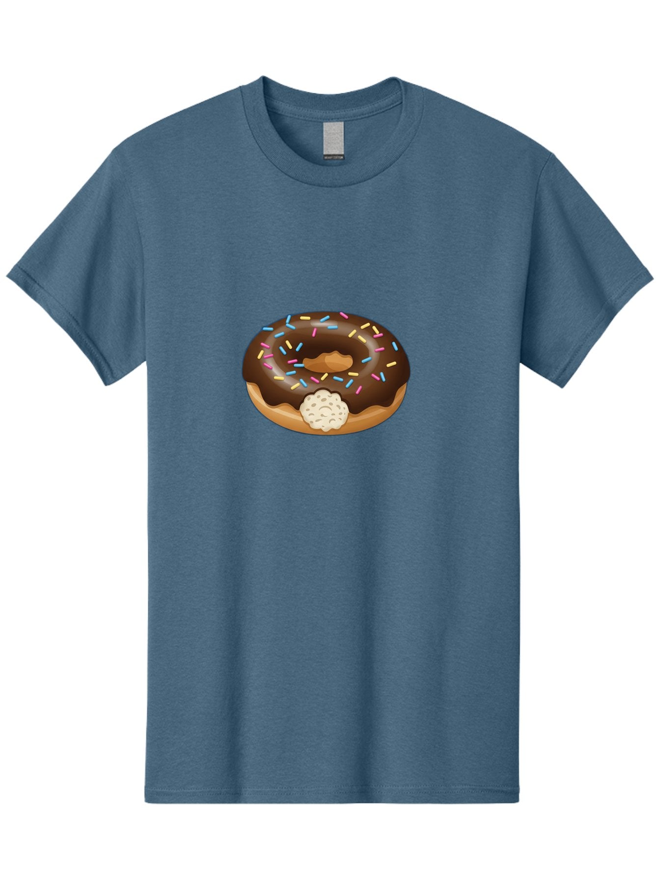 Chocolate-Donut-6 Men'S Graphic Tee, 100% Cotton, Comfortable Casual Summer Wear, Machine Washable, Chocolate Donut, Donut With Sprinkles, Sweet Treat, Baked Goods, Colorful Sprinkles, Chocolate Frosting, Donut With Filling Baa305