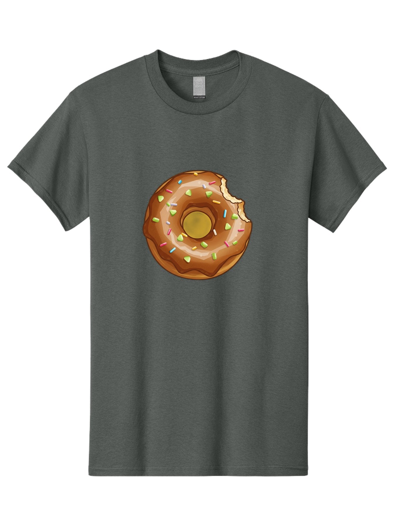 Chocolate-Donut-7 Men'S Graphic Tee, 100% Cotton, Comfortable Casual Summer Wear, Machine Washable, Chocolate Donut, Donut With Sprinkles, Bitten Donut, Glazed Donut, Colorful Sprinkles, Sweet Treats, Baked Goods, Donut Illustration, Baa306