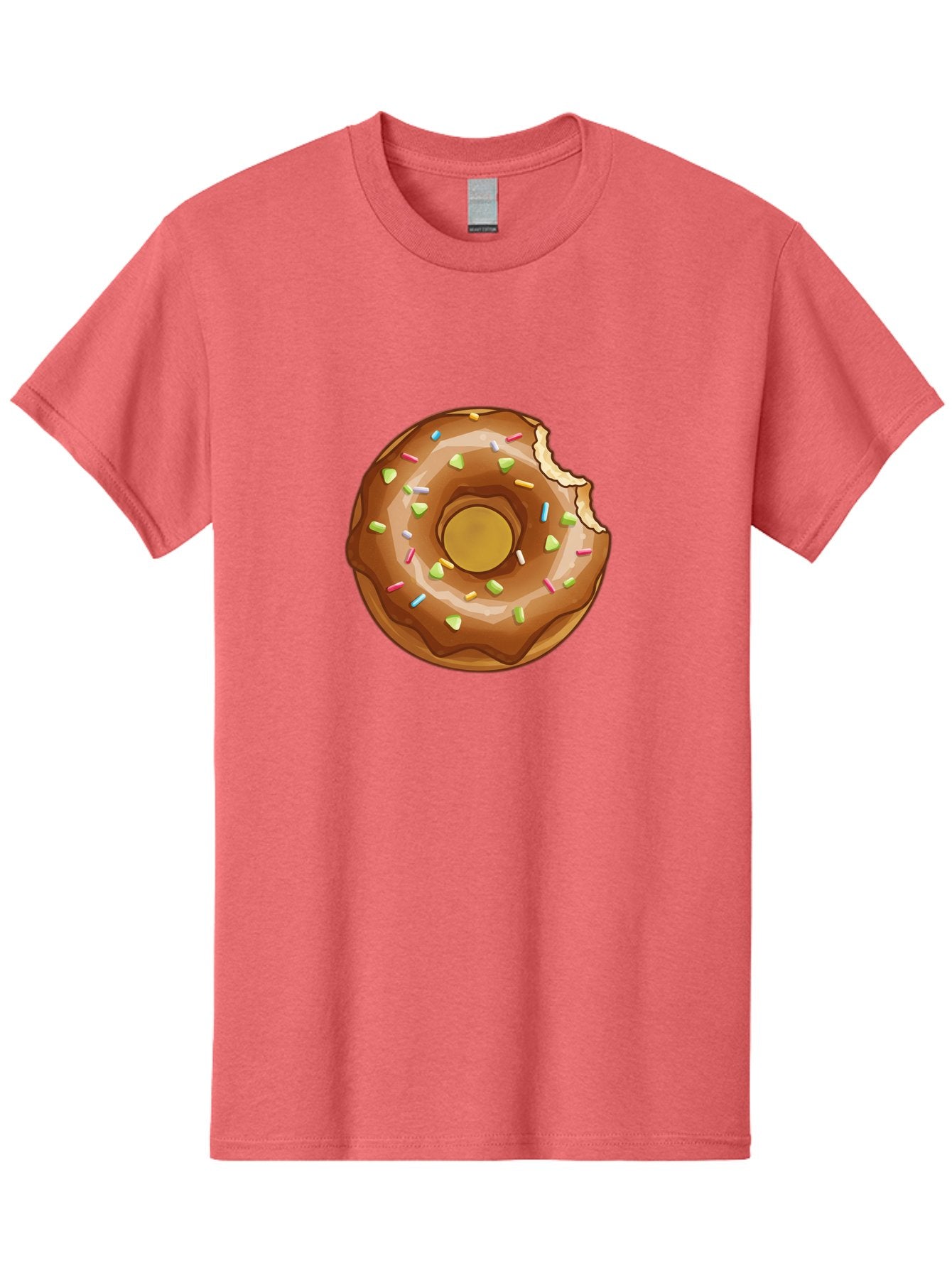 Chocolate-Donut-7 Men'S Graphic Tee, 100% Cotton, Comfortable Casual Summer Wear, Machine Washable, Chocolate Donut, Donut With Sprinkles, Bitten Donut, Glazed Donut, Colorful Sprinkles, Sweet Treats, Baked Goods, Donut Illustration, Baa306 6