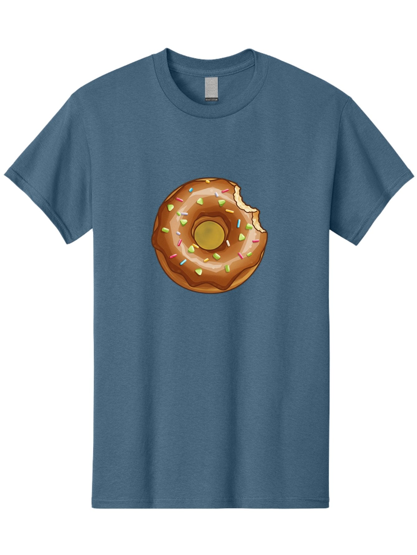 Chocolate-Donut-7 Men'S Graphic Tee, 100% Cotton, Comfortable Casual Summer Wear, Machine Washable, Chocolate Donut, Donut With Sprinkles, Bitten Donut, Glazed Donut, Colorful Sprinkles, Sweet Treats, Baked Goods, Donut Illustration, Baa306 4