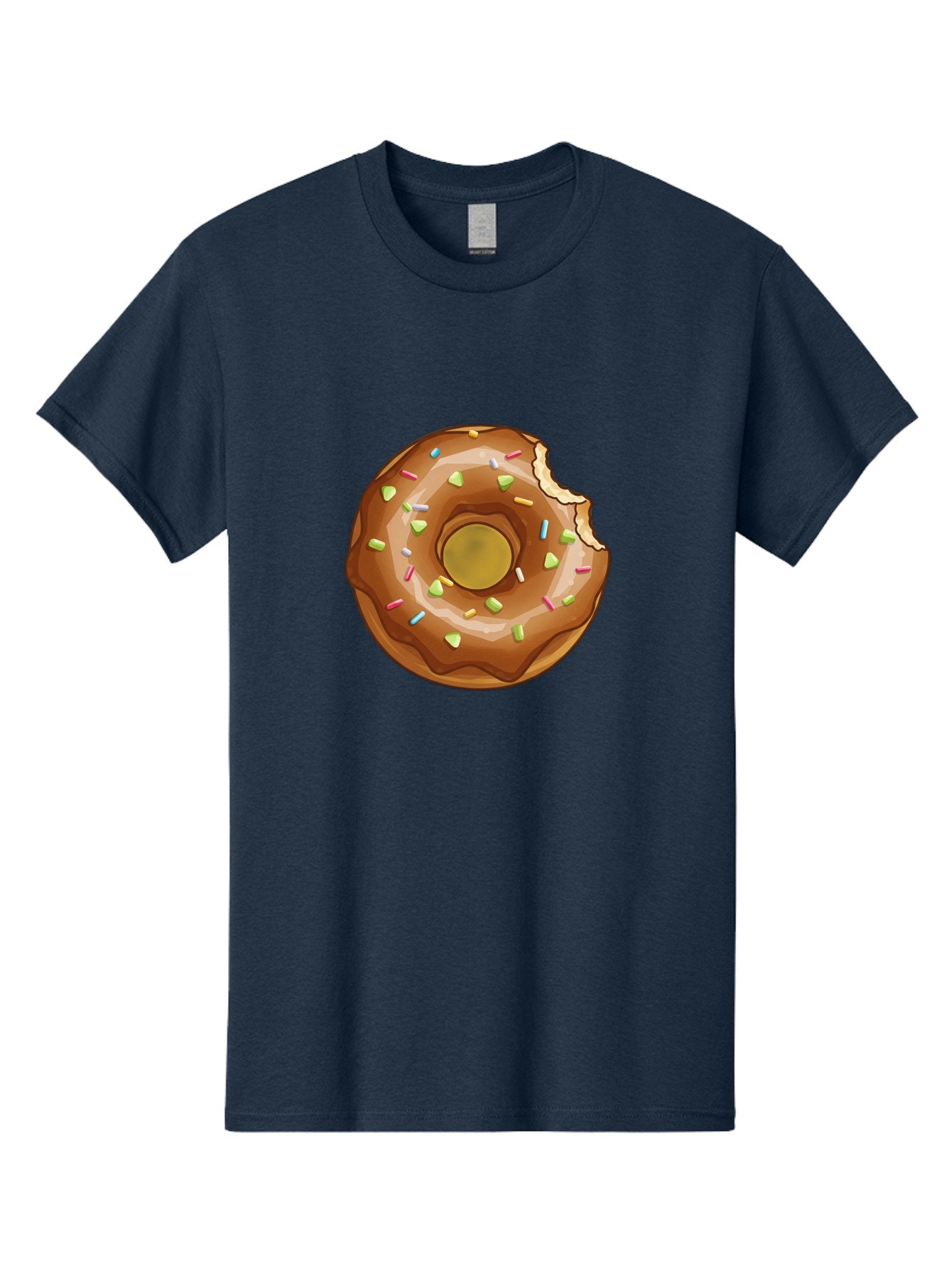 Chocolate-Donut-7 Men'S Graphic Tee, 100% Cotton, Comfortable Casual Summer Wear, Machine Washable, Chocolate Donut, Donut With Sprinkles, Bitten Donut, Glazed Donut, Colorful Sprinkles, Sweet Treats, Baked Goods, Donut Illustration, Baa306 13