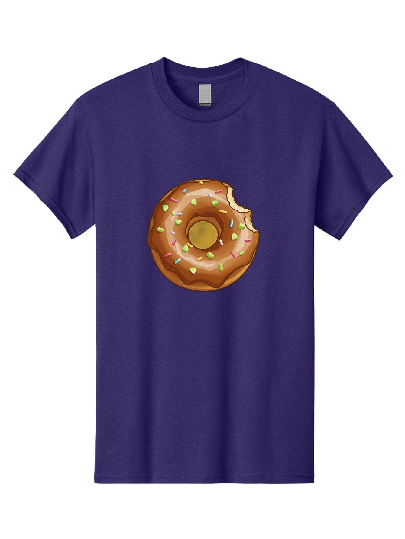 Chocolate-Donut-7 Men'S Graphic Tee, 100% Cotton, Comfortable Casual Summer Wear, Machine Washable, Chocolate Donut, Donut With Sprinkles, Bitten Donut, Glazed Donut, Colorful Sprinkles, Sweet Treats, Baked Goods, Donut Illustration, Baa306 7