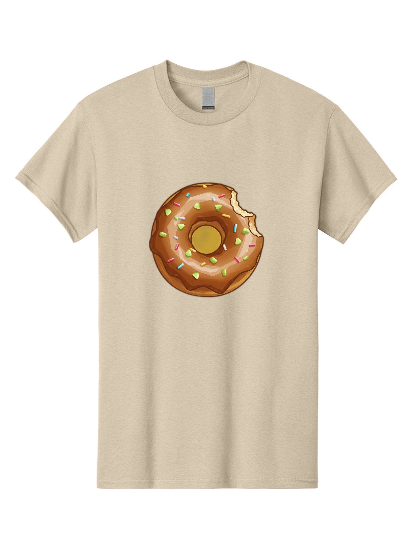 Chocolate-Donut-7 Men'S Graphic Tee, 100% Cotton, Comfortable Casual Summer Wear, Machine Washable, Chocolate Donut, Donut With Sprinkles, Bitten Donut, Glazed Donut, Colorful Sprinkles, Sweet Treats, Baked Goods, Donut Illustration, Baa306 9