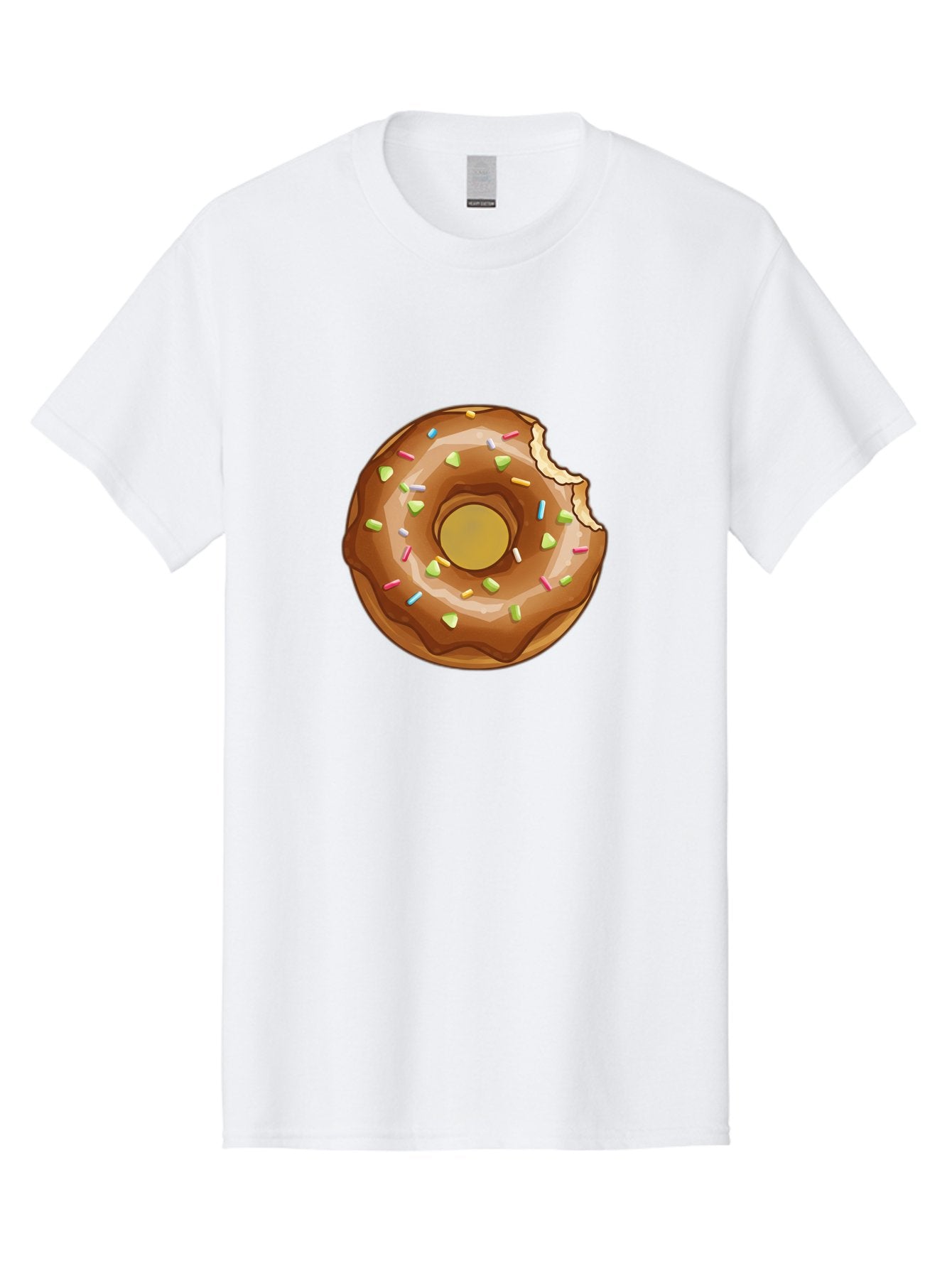 Chocolate-Donut-7 Men'S Graphic Tee, 100% Cotton, Comfortable Casual Summer Wear, Machine Washable, Chocolate Donut, Donut With Sprinkles, Bitten Donut, Glazed Donut, Colorful Sprinkles, Sweet Treats, Baked Goods, Donut Illustration, Baa306 12