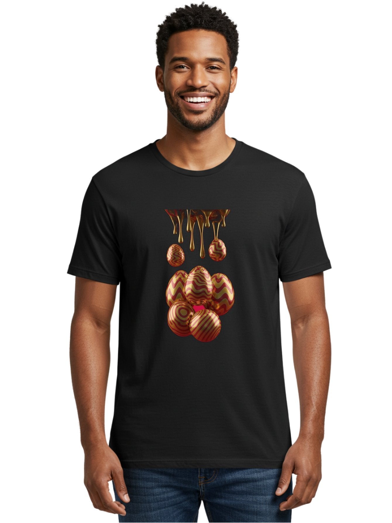 Chocolate-Easter-Eggs Men'S Graphic Tee, 100% Cotton, Comfortable Casual Summer Wear, Machine Washable, Chocolate Covered Eggs, Patterned Eggs, Dripping Chocolate, Decadent Treats, Sweet Indulgence, Rich Desserts, Chocolate Lovers, Sweet Tooth Baa309 27