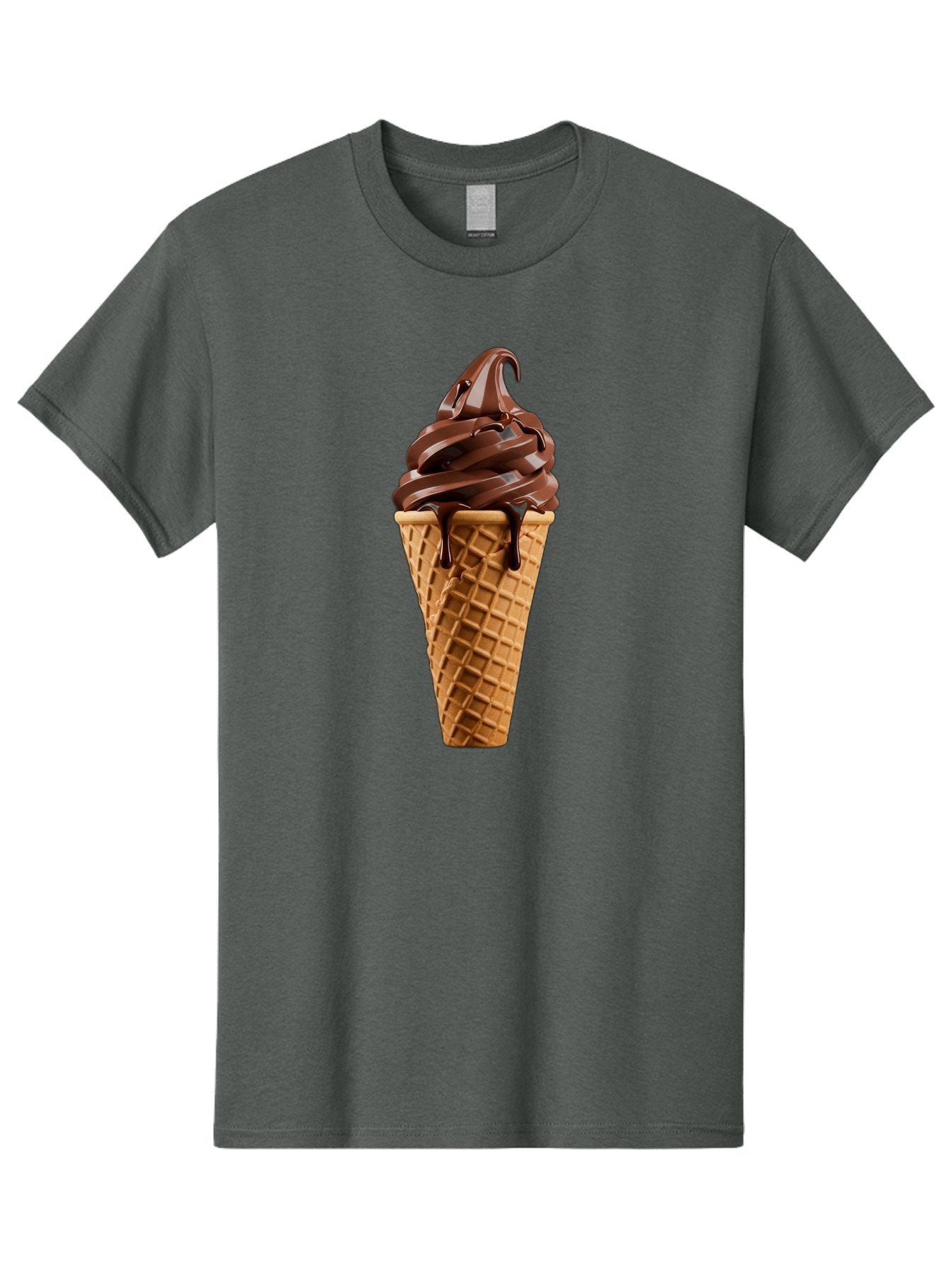 Chocolate-Ice-Cream Men'S Graphic Tee, 100% Cotton, Comfortable Casual Summer Wear, Machine Washable, Chocolate Soft Serve, Ice Cream Cone, Waffle Cone, Melted Chocolate, Sweet Treats, Dessert Ideas, Chocolate Ice Cream, Ice Cream Lovers, Baa311 14