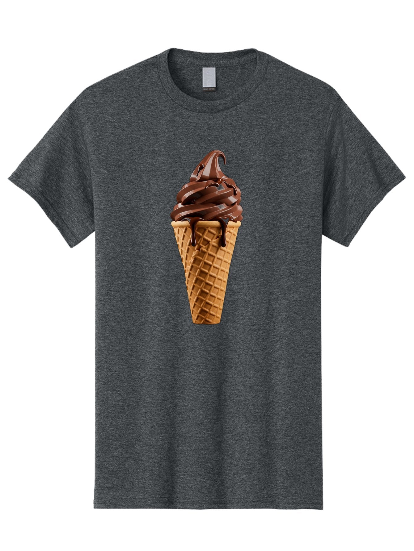 Chocolate-Ice-Cream Men'S Graphic Tee, 100% Cotton, Comfortable Casual Summer Wear, Machine Washable, Chocolate Soft Serve, Ice Cream Cone, Waffle Cone, Melted Chocolate, Sweet Treats, Dessert Ideas, Chocolate Ice Cream, Ice Cream Lovers, Baa311 10