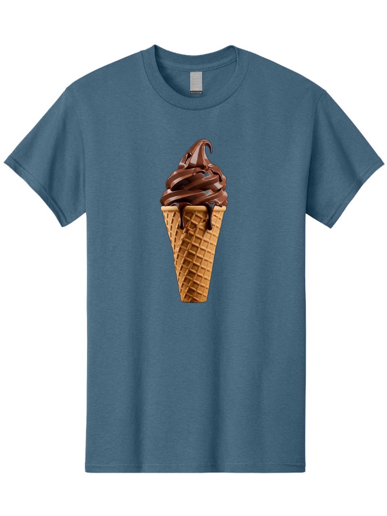Chocolate-Ice-Cream Men'S Graphic Tee, 100% Cotton, Comfortable Casual Summer Wear, Machine Washable, Chocolate Soft Serve, Ice Cream Cone, Waffle Cone, Melted Chocolate, Sweet Treats, Dessert Ideas, Chocolate Ice Cream, Ice Cream Lovers, Baa311 12