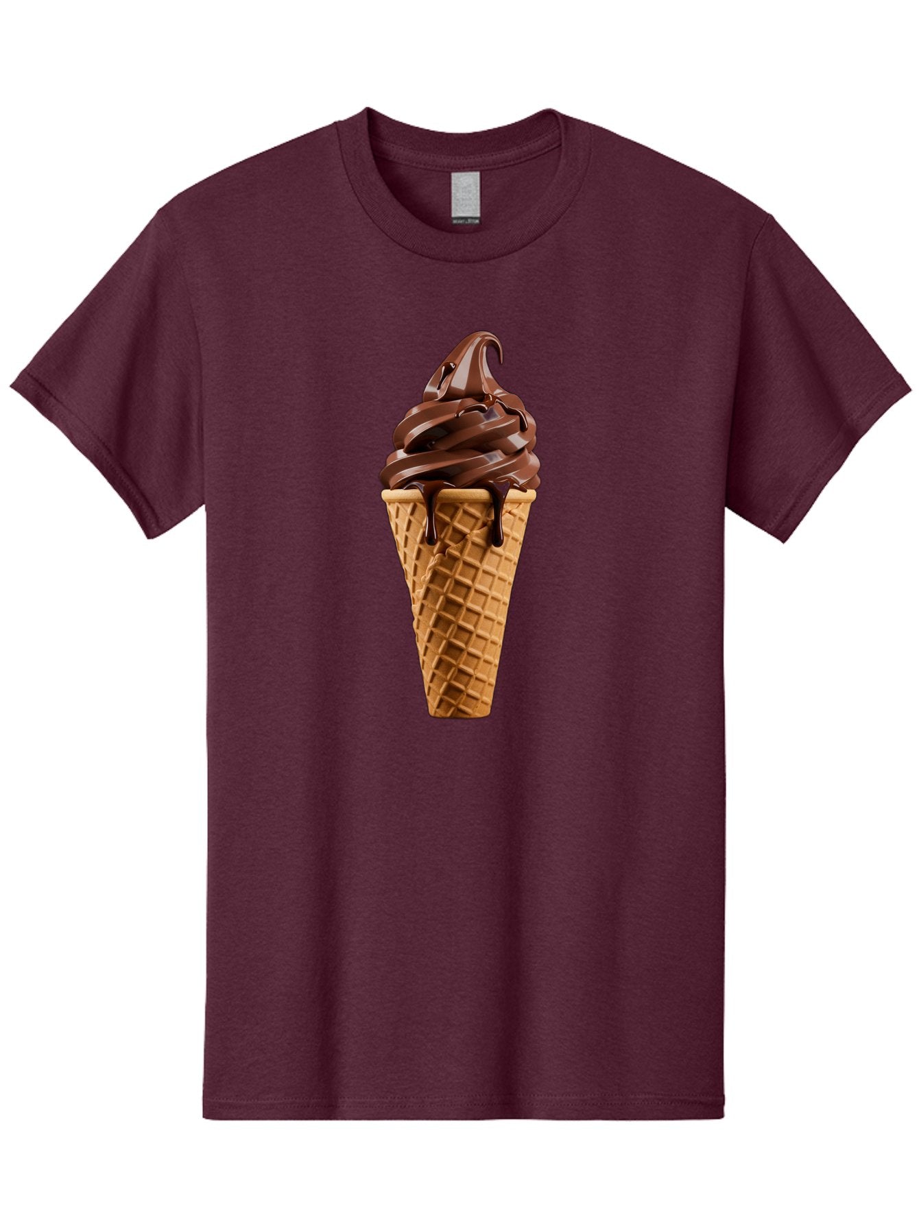Chocolate-Ice-Cream Men'S Graphic Tee, 100% Cotton, Comfortable Casual Summer Wear, Machine Washable, Chocolate Soft Serve, Ice Cream Cone, Waffle Cone, Melted Chocolate, Sweet Treats, Dessert Ideas, Chocolate Ice Cream, Ice Cream Lovers, Baa311 6