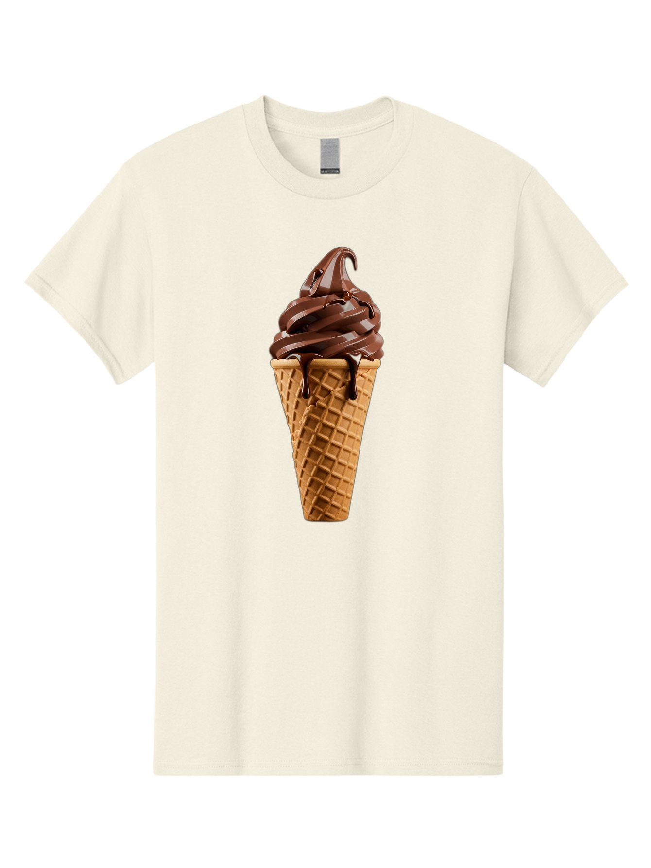 Chocolate-Ice-Cream Men'S Graphic Tee, 100% Cotton, Comfortable Casual Summer Wear, Machine Washable, Chocolate Soft Serve, Ice Cream Cone, Waffle Cone, Melted Chocolate, Sweet Treats, Dessert Ideas, Chocolate Ice Cream, Ice Cream Lovers, Baa311