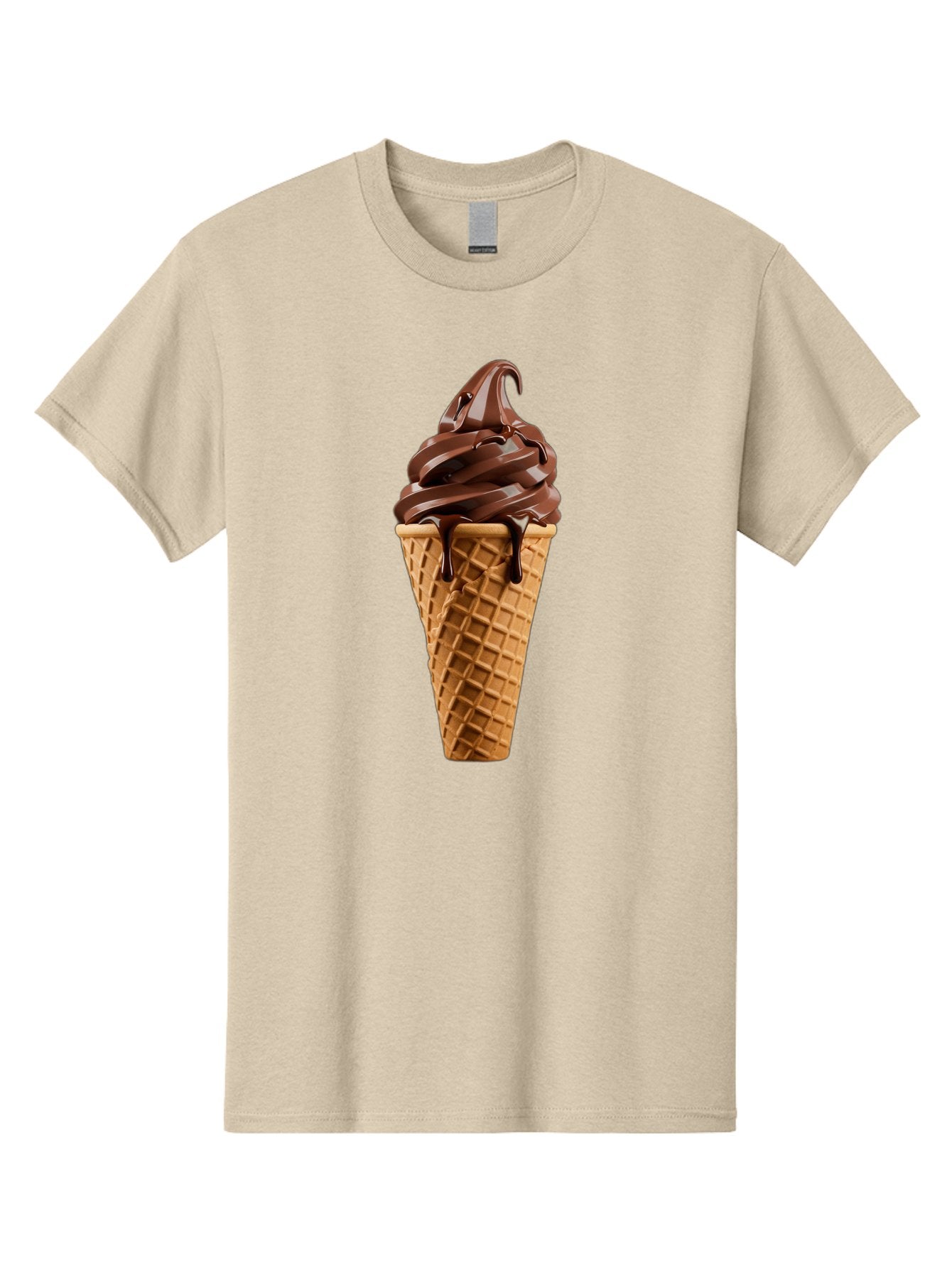 Chocolate-Ice-Cream Men'S Graphic Tee, 100% Cotton, Comfortable Casual Summer Wear, Machine Washable, Chocolate Soft Serve, Ice Cream Cone, Waffle Cone, Melted Chocolate, Sweet Treats, Dessert Ideas, Chocolate Ice Cream, Ice Cream Lovers, Baa311 8