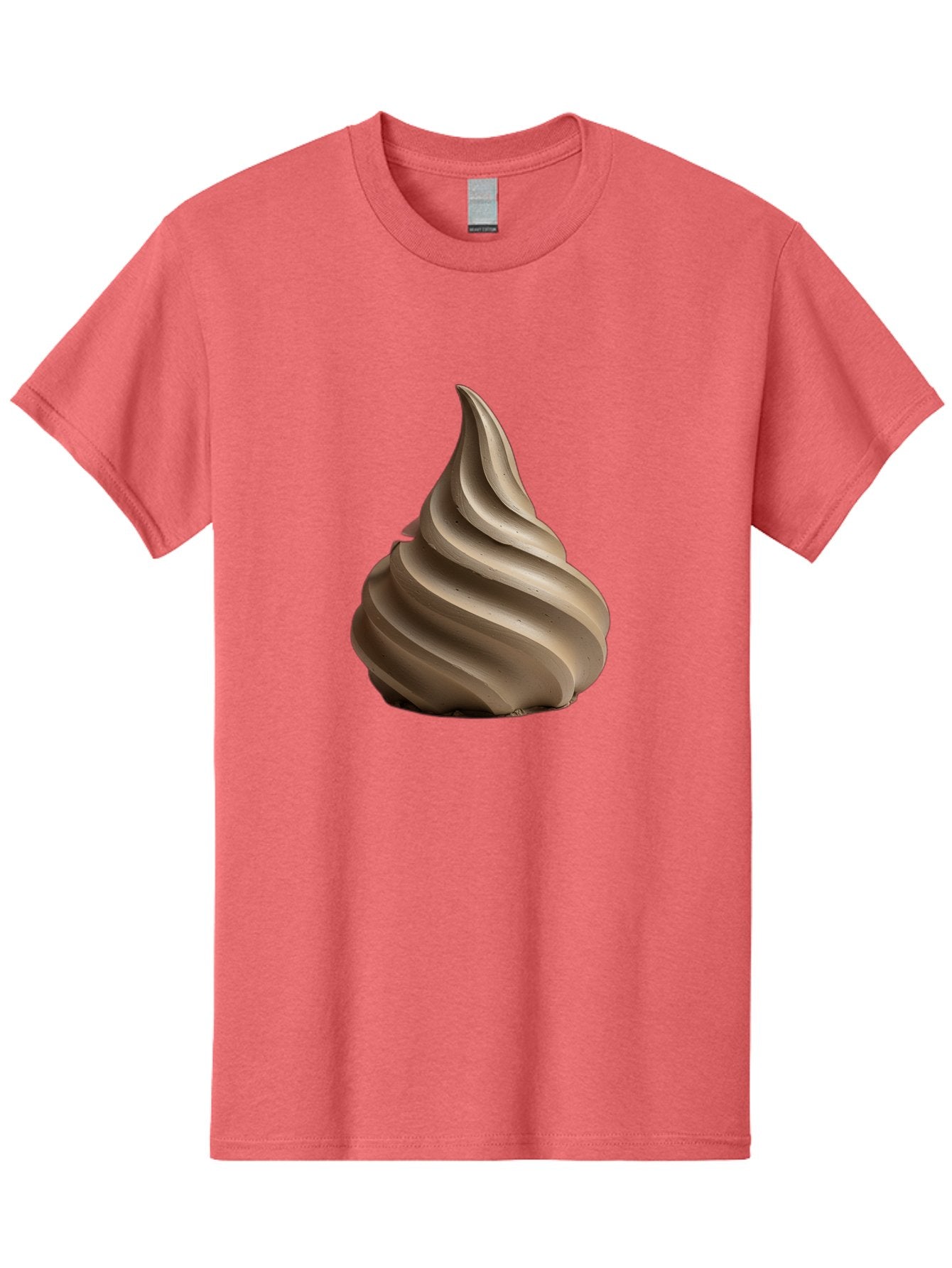 Chocolate-Soft-Serve Men'S Graphic Tee, 100% Cotton, Comfortable Casual Summer Wear, Machine Washable, Chocolate Soft-Serve Ice Cream, Swirly Ice Cream, Soft-Serve Swirl, Chocolate Treat, Creamy Dessert, Sweet Indulgence, Frozen Delight Baa312 14