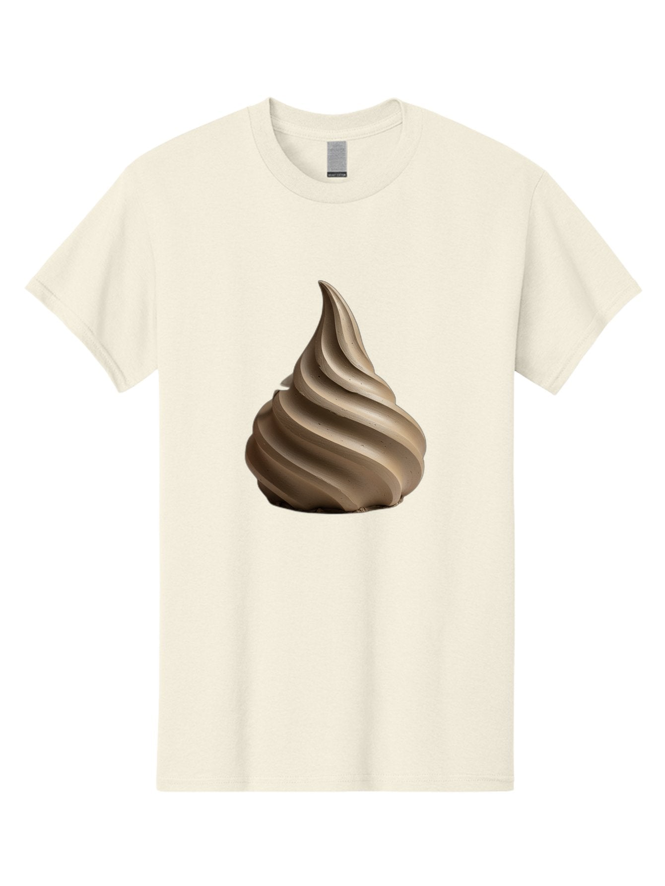 Chocolate-Soft-Serve Men'S Graphic Tee, 100% Cotton, Comfortable Casual Summer Wear, Machine Washable, Chocolate Soft-Serve Ice Cream, Swirly Ice Cream, Soft-Serve Swirl, Chocolate Treat, Creamy Dessert, Sweet Indulgence, Frozen Delight Baa312