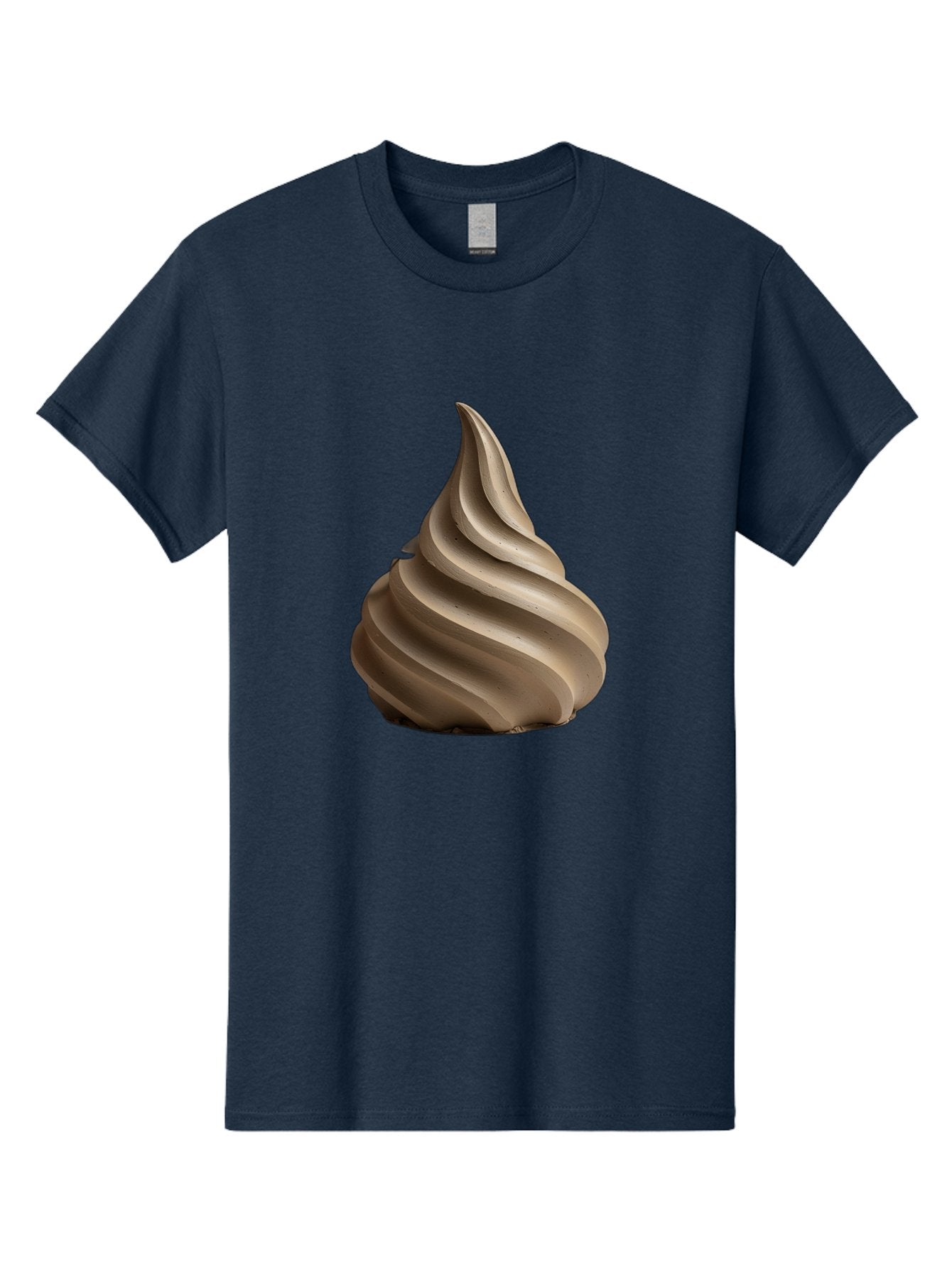 Chocolate-Soft-Serve Men'S Graphic Tee, 100% Cotton, Comfortable Casual Summer Wear, Machine Washable, Chocolate Soft-Serve Ice Cream, Swirly Ice Cream, Soft-Serve Swirl, Chocolate Treat, Creamy Dessert, Sweet Indulgence, Frozen Delight Baa312