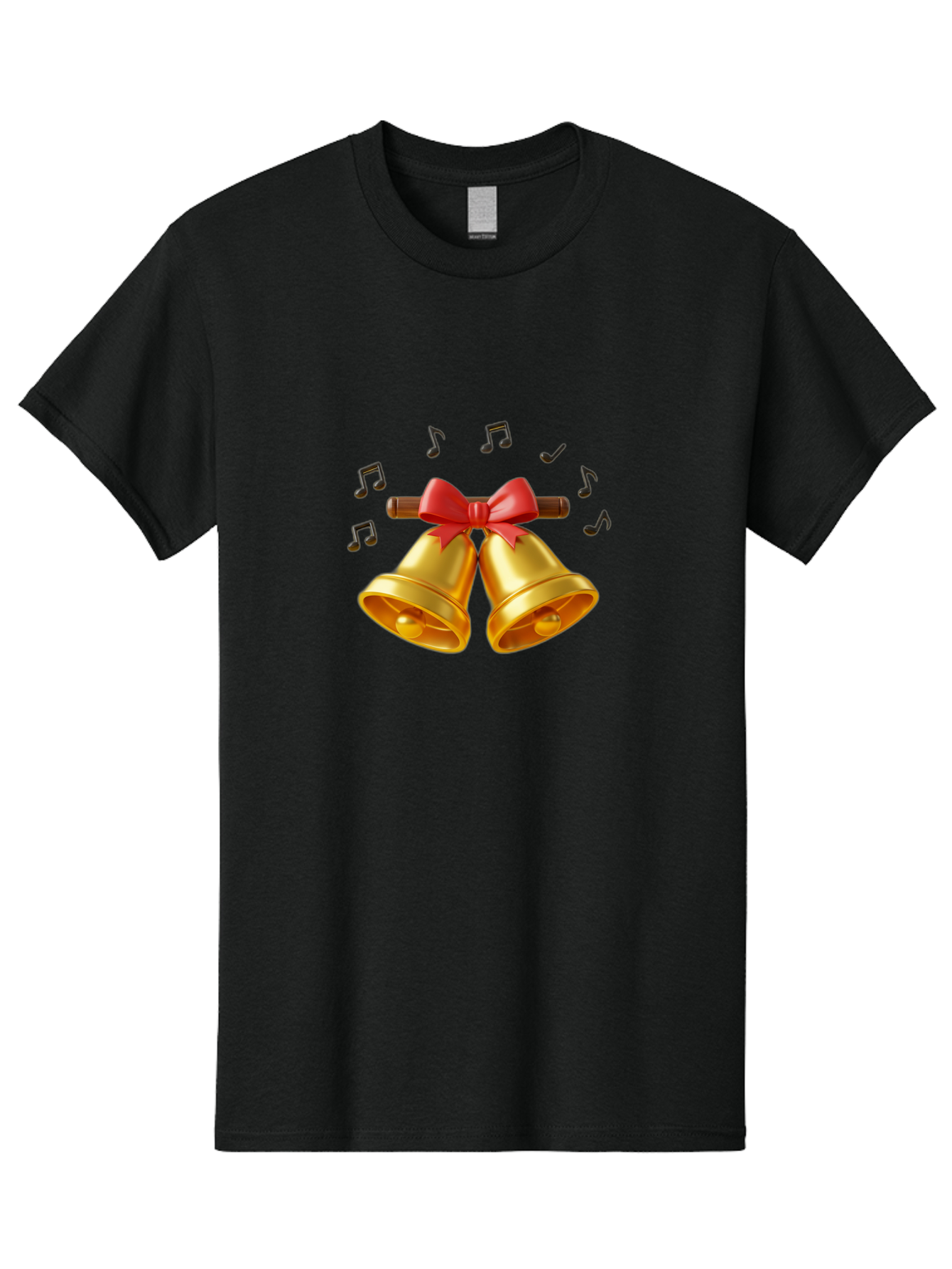 Christmas-Bells-1 Men'S Graphic Tee, 100% Cotton, Comfortable Casual Summer Wear, Machine Washable, Golden Christmas Bells, Red Bow, Festive Decor, Holiday Season, Jingling Sound, Musical Notes, Celebration, Joyful Atmosphere, Merry Christmas, Baa313 29