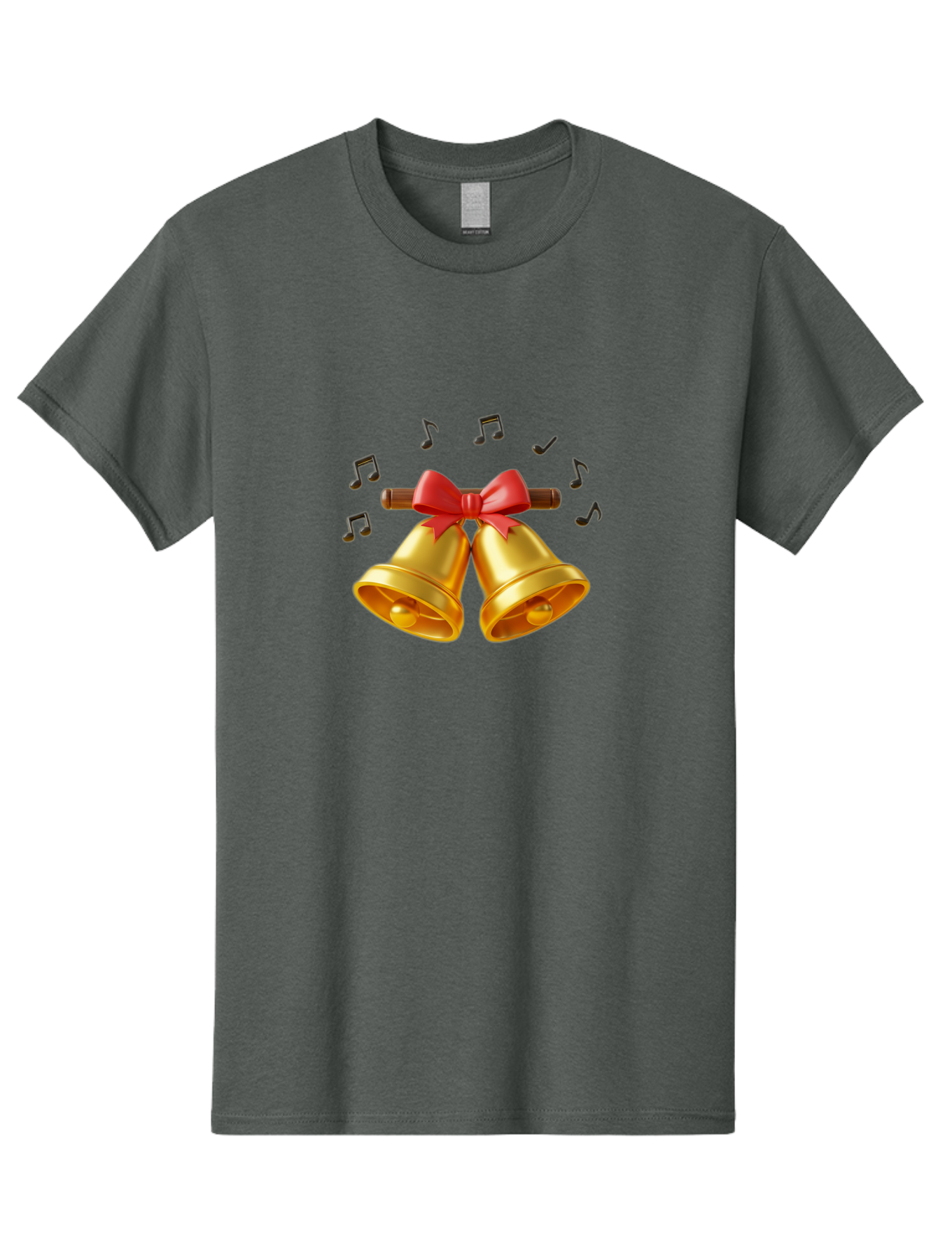 Christmas-Bells-1 Men'S Graphic Tee, 100% Cotton, Comfortable Casual Summer Wear, Machine Washable, Golden Christmas Bells, Red Bow, Festive Decor, Holiday Season, Jingling Sound, Musical Notes, Celebration, Joyful Atmosphere, Merry Christmas, Baa313 7