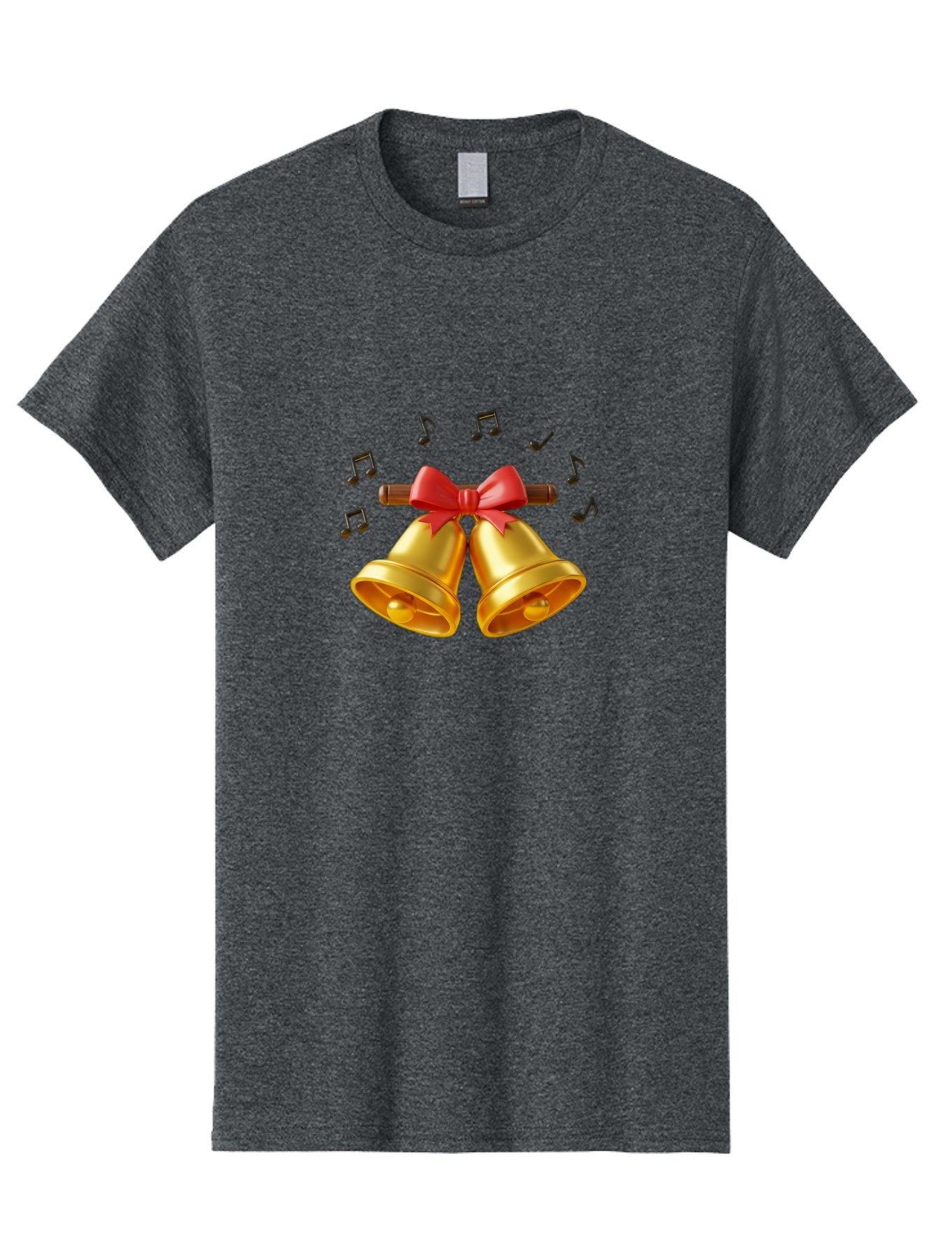Christmas-Bells-1 Men'S Graphic Tee, 100% Cotton, Comfortable Casual Summer Wear, Machine Washable, Golden Christmas Bells, Red Bow, Festive Decor, Holiday Season, Jingling Sound, Musical Notes, Celebration, Joyful Atmosphere, Merry Christmas, Baa313 9