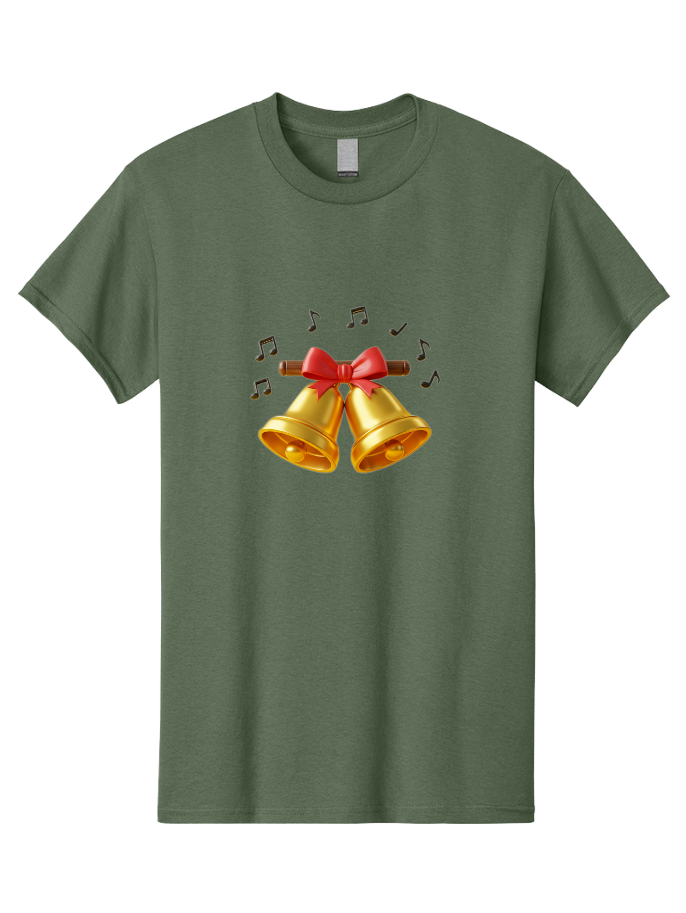 Christmas-Bells-1 Men'S Graphic Tee, 100% Cotton, Comfortable Casual Summer Wear, Machine Washable, Golden Christmas Bells, Red Bow, Festive Decor, Holiday Season, Jingling Sound, Musical Notes, Celebration, Joyful Atmosphere, Merry Christmas, Baa313 17