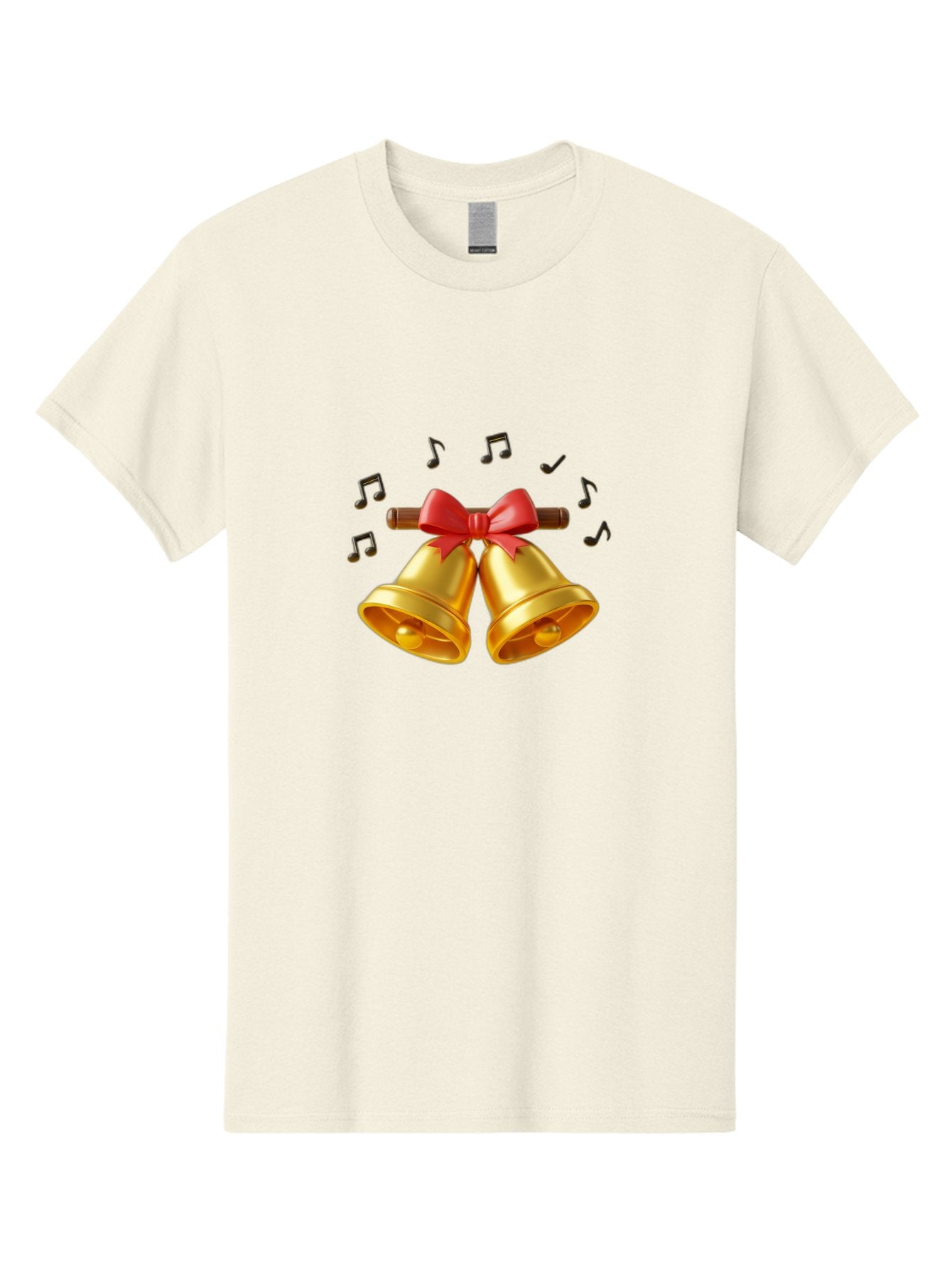 Christmas-Bells-1 Men'S Graphic Tee, 100% Cotton, Comfortable Casual Summer Wear, Machine Washable, Golden Christmas Bells, Red Bow, Festive Decor, Holiday Season, Jingling Sound, Musical Notes, Celebration, Joyful Atmosphere, Merry Christmas, Baa313 6