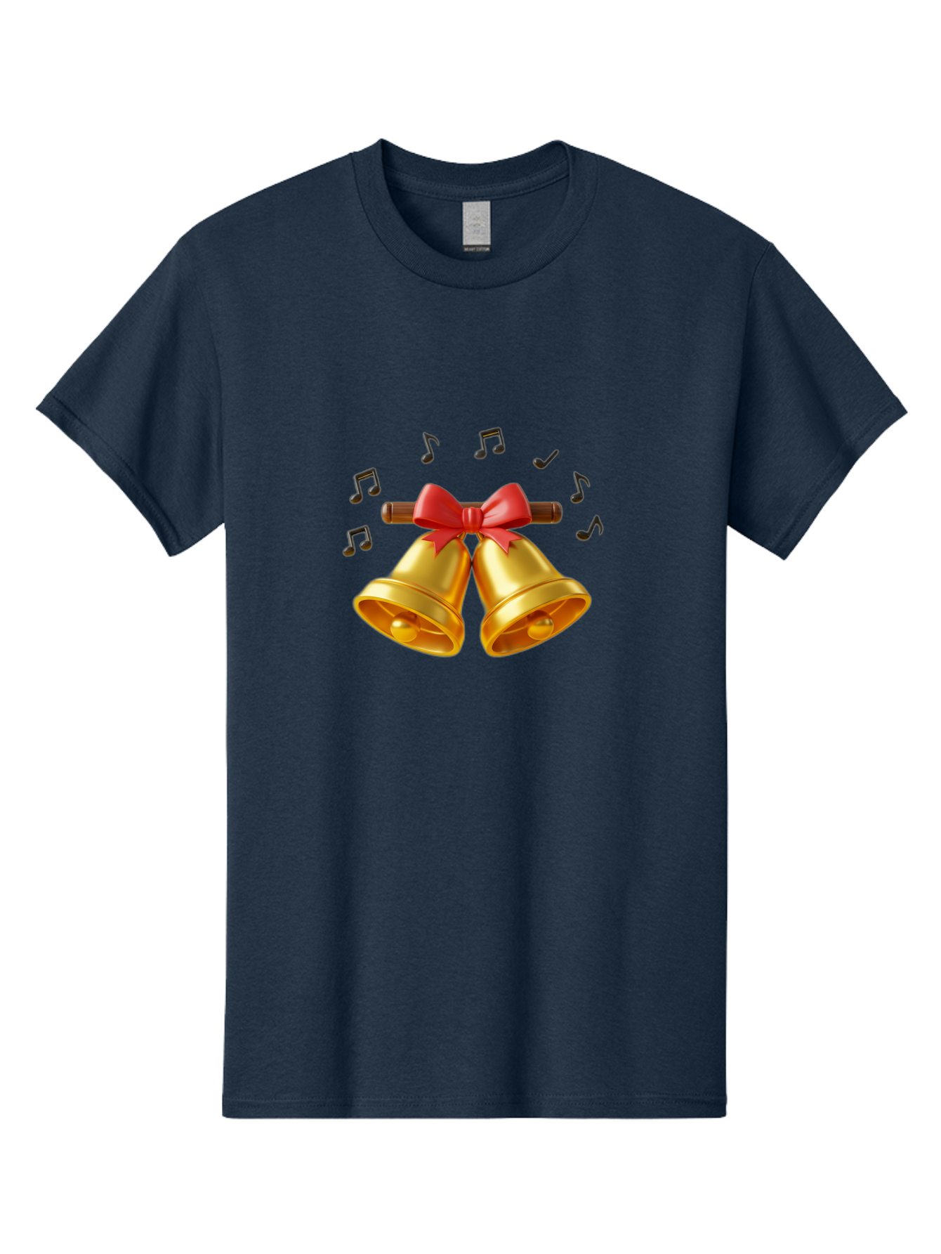 Christmas-Bells-1 Men'S Graphic Tee, 100% Cotton, Comfortable Casual Summer Wear, Machine Washable, Golden Christmas Bells, Red Bow, Festive Decor, Holiday Season, Jingling Sound, Musical Notes, Celebration, Joyful Atmosphere, Merry Christmas, Baa313 19