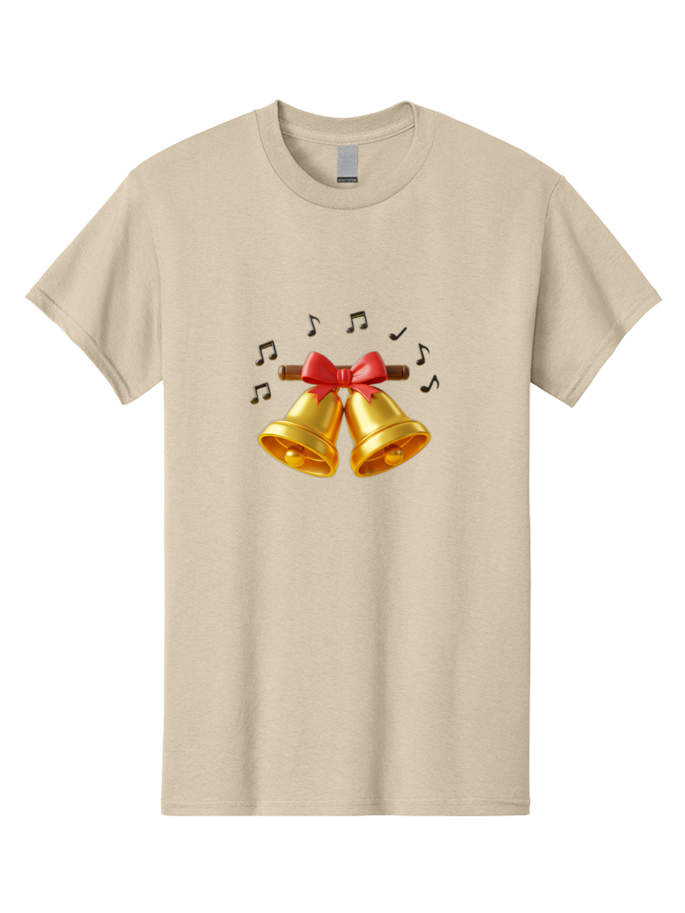 Christmas-Bells-1 Men'S Graphic Tee, 100% Cotton, Comfortable Casual Summer Wear, Machine Washable, Golden Christmas Bells, Red Bow, Festive Decor, Holiday Season, Jingling Sound, Musical Notes, Celebration, Joyful Atmosphere, Merry Christmas, Baa313 23