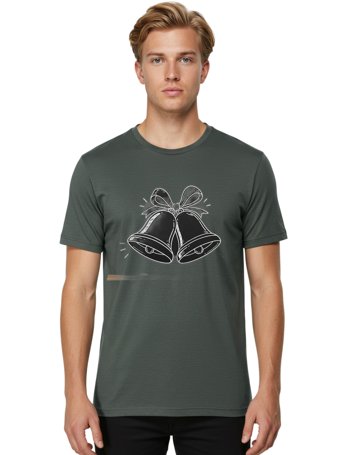 Christmas-Bells-2 Men'S Graphic Tee, 100% Cotton, Comfortable Casual Summer Wear, Machine Washable, Christmas Bells, Festive Decorations, Holiday Cheer, Jingling Bells, Merry Christmas, Christmas Illustrations, Winter Wonderland, Baa314 6