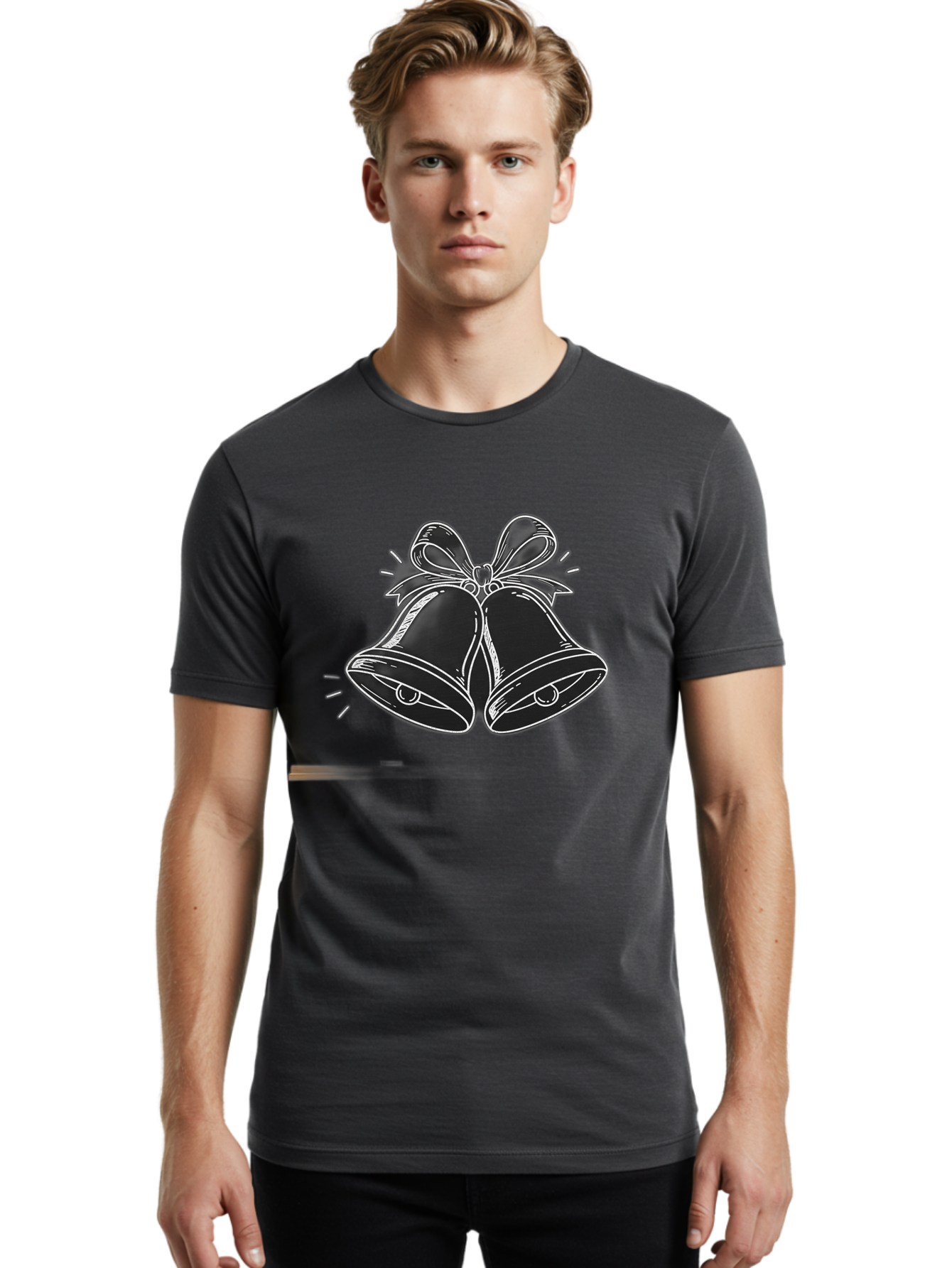 Christmas-Bells-2 Men'S Graphic Tee, 100% Cotton, Comfortable Casual Summer Wear, Machine Washable, Christmas Bells, Festive Decorations, Holiday Cheer, Jingling Bells, Merry Christmas, Christmas Illustrations, Winter Wonderland, Baa314 12