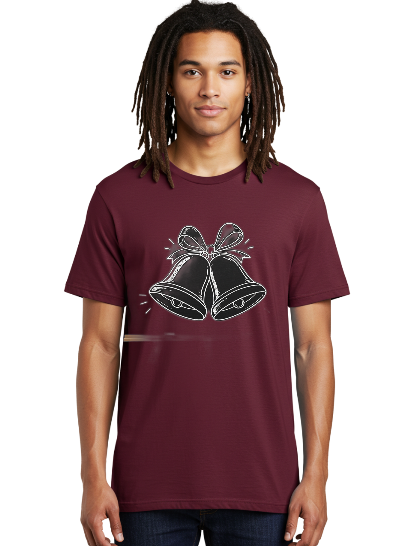 Christmas-Bells-2 Men'S Graphic Tee, 100% Cotton, Comfortable Casual Summer Wear, Machine Washable, Christmas Bells, Festive Decorations, Holiday Cheer, Jingling Bells, Merry Christmas, Christmas Illustrations, Winter Wonderland, Baa314 4