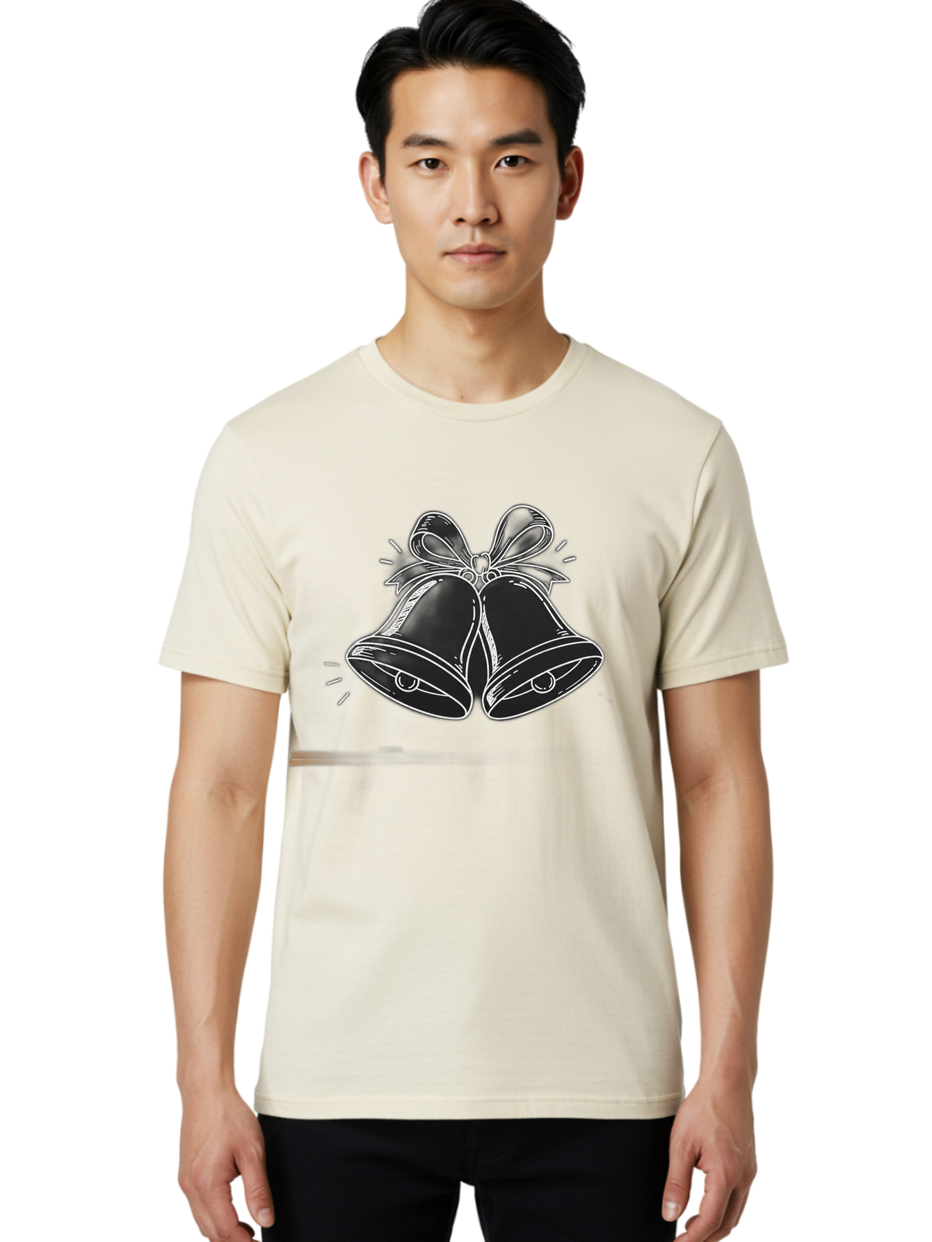 Christmas-Bells-2 Men'S Graphic Tee, 100% Cotton, Comfortable Casual Summer Wear, Machine Washable, Christmas Bells, Festive Decorations, Holiday Cheer, Jingling Bells, Merry Christmas, Christmas Illustrations, Winter Wonderland, Baa314 20