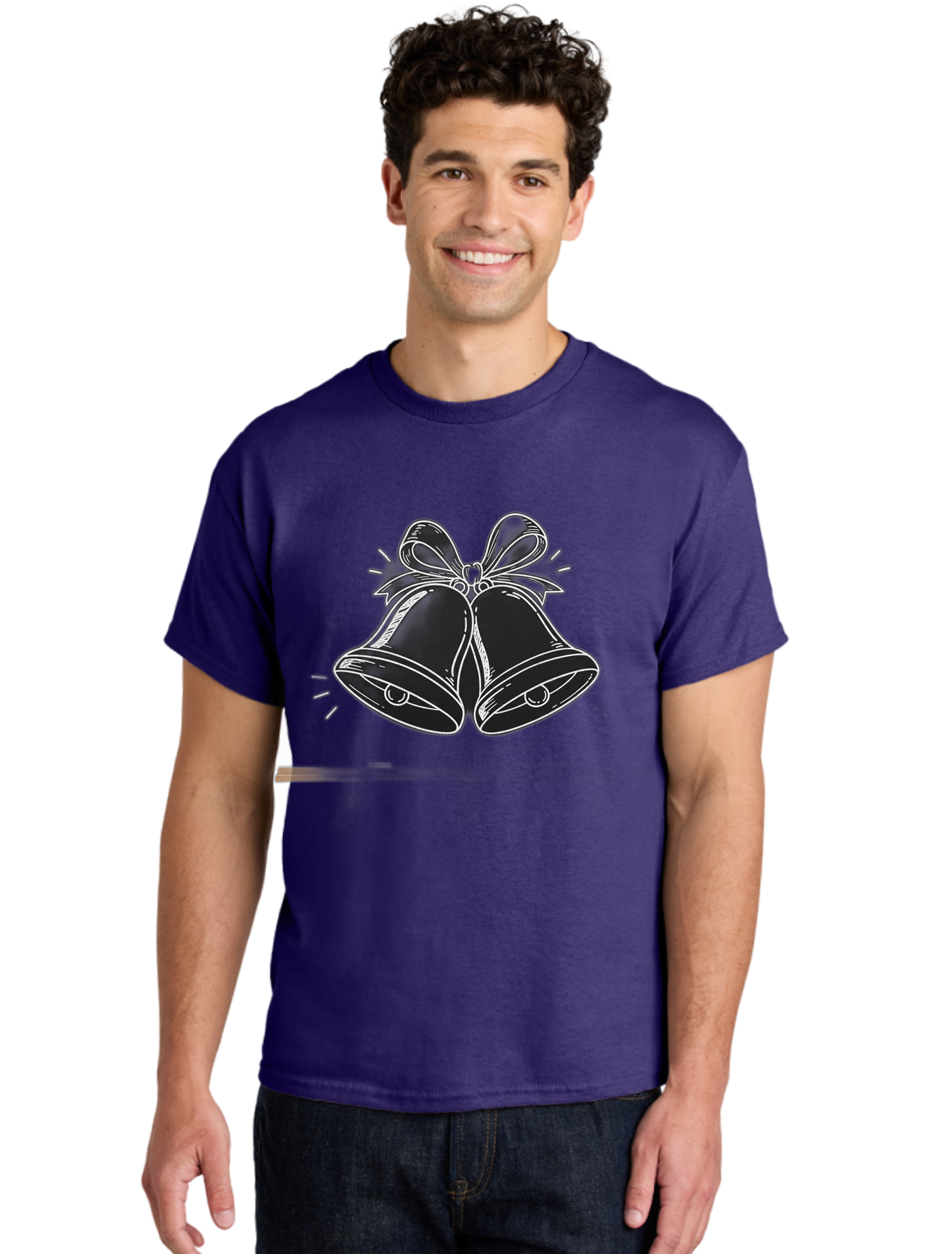 Christmas-Bells-2 Men'S Graphic Tee, 100% Cotton, Comfortable Casual Summer Wear, Machine Washable, Christmas Bells, Festive Decorations, Holiday Cheer, Jingling Bells, Merry Christmas, Christmas Illustrations, Winter Wonderland, Baa314 16