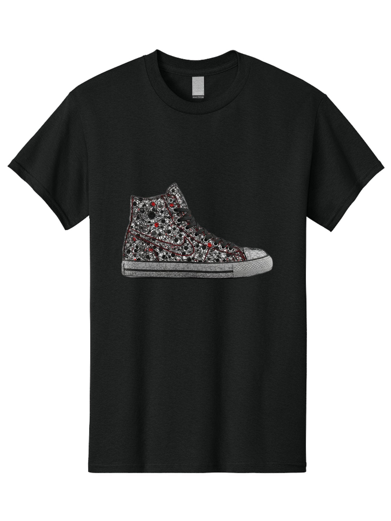 Chuck-Taylor-All-Star Men'S Graphic Tee, 100% Cotton, Comfortable Casual Summer Wear, Machine Washable, High Top Sneakers, Chunky Sole, Lace-Up Design, Floral Pattern, Bold Fashion, Statement Shoes, Converse Style, Canvas Material, Baa317 4
