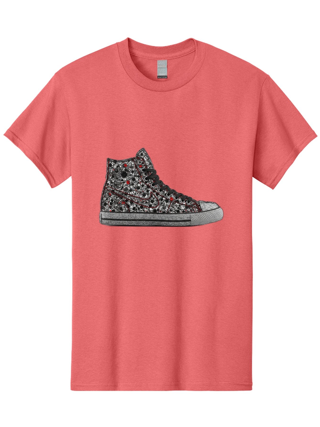 Chuck-Taylor-All-Star Men'S Graphic Tee, 100% Cotton, Comfortable Casual Summer Wear, Machine Washable, High Top Sneakers, Chunky Sole, Lace-Up Design, Floral Pattern, Bold Fashion, Statement Shoes, Converse Style, Canvas Material, Baa317 10