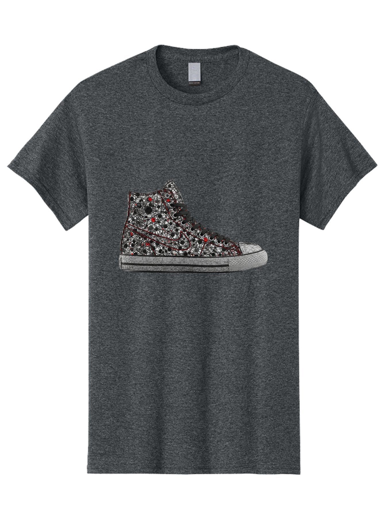 Chuck-Taylor-All-Star Men'S Graphic Tee, 100% Cotton, Comfortable Casual Summer Wear, Machine Washable, High Top Sneakers, Chunky Sole, Lace-Up Design, Floral Pattern, Bold Fashion, Statement Shoes, Converse Style, Canvas Material, Baa317 8