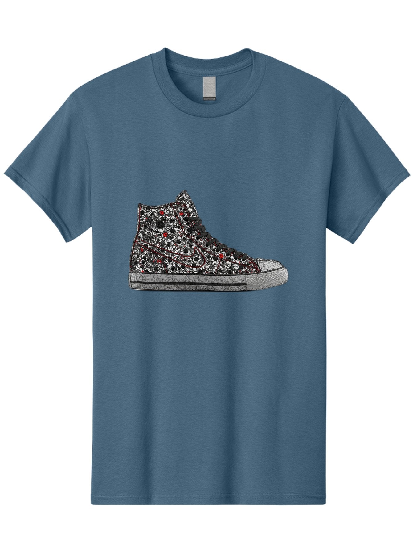 Chuck-Taylor-All-Star Men'S Graphic Tee, 100% Cotton, Comfortable Casual Summer Wear, Machine Washable, High Top Sneakers, Chunky Sole, Lace-Up Design, Floral Pattern, Bold Fashion, Statement Shoes, Converse Style, Canvas Material, Baa317 7