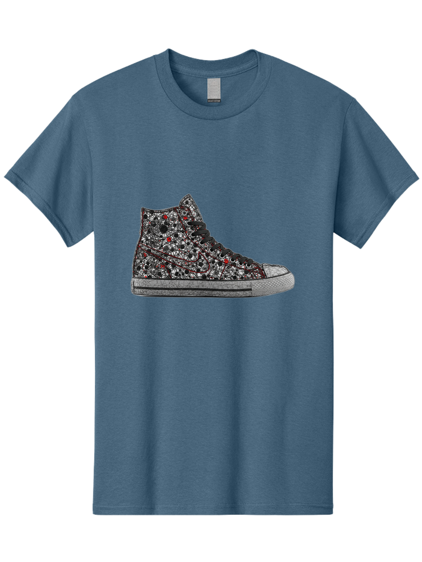 Chuck-Taylor-All-Star Men'S Graphic Tee, 100% Cotton, Comfortable Casual Summer Wear, Machine Washable, High Top Sneakers, Chunky Sole, Lace-Up Design, Floral Pattern, Bold Fashion, Statement Shoes, Converse Style, Canvas Material, Baa317 25