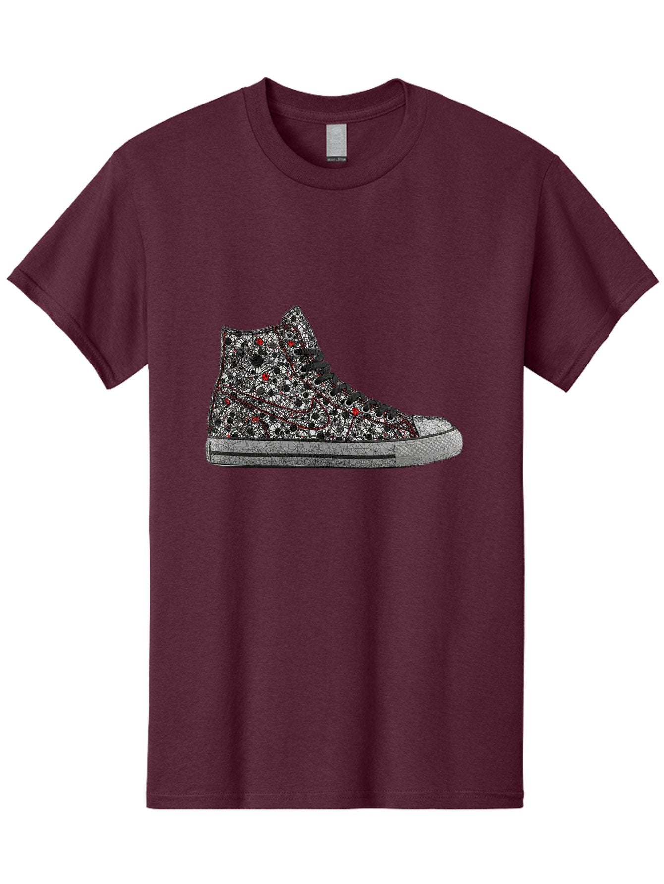 Chuck-Taylor-All-Star Men'S Graphic Tee, 100% Cotton, Comfortable Casual Summer Wear, Machine Washable, High Top Sneakers, Chunky Sole, Lace-Up Design, Floral Pattern, Bold Fashion, Statement Shoes, Converse Style, Canvas Material, Baa317 6